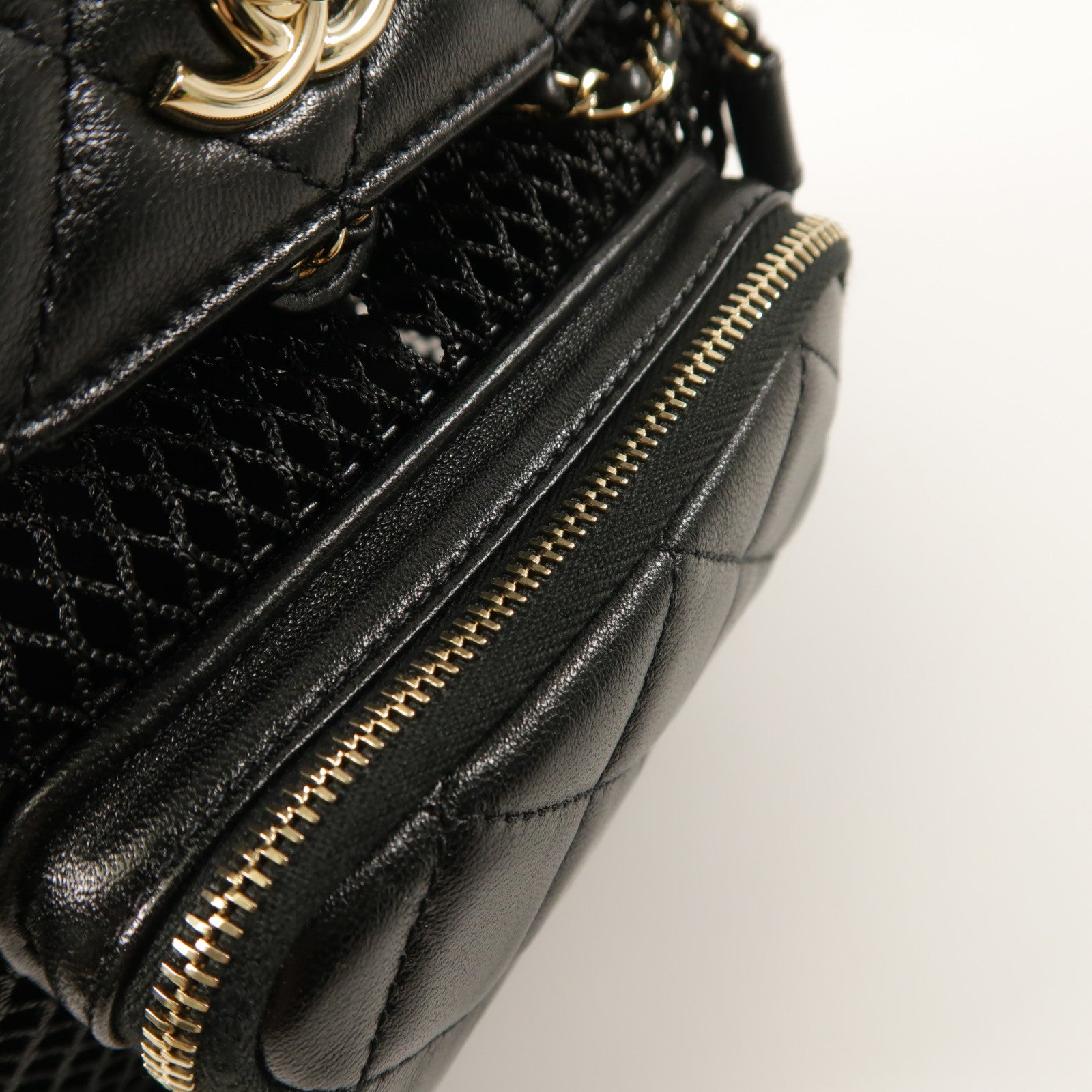 CHANEL 【激減優惠】Mesh/羊皮皮革Duma Backpack金扣背包