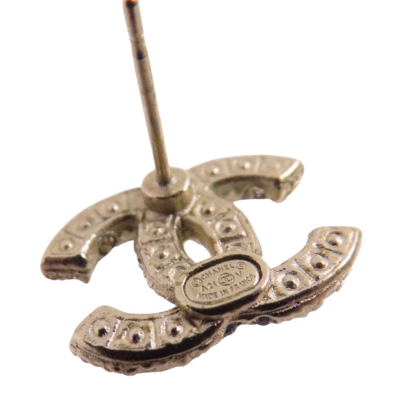 CHANEL 金屬/仿珍珠CC Earrings金扣耳環