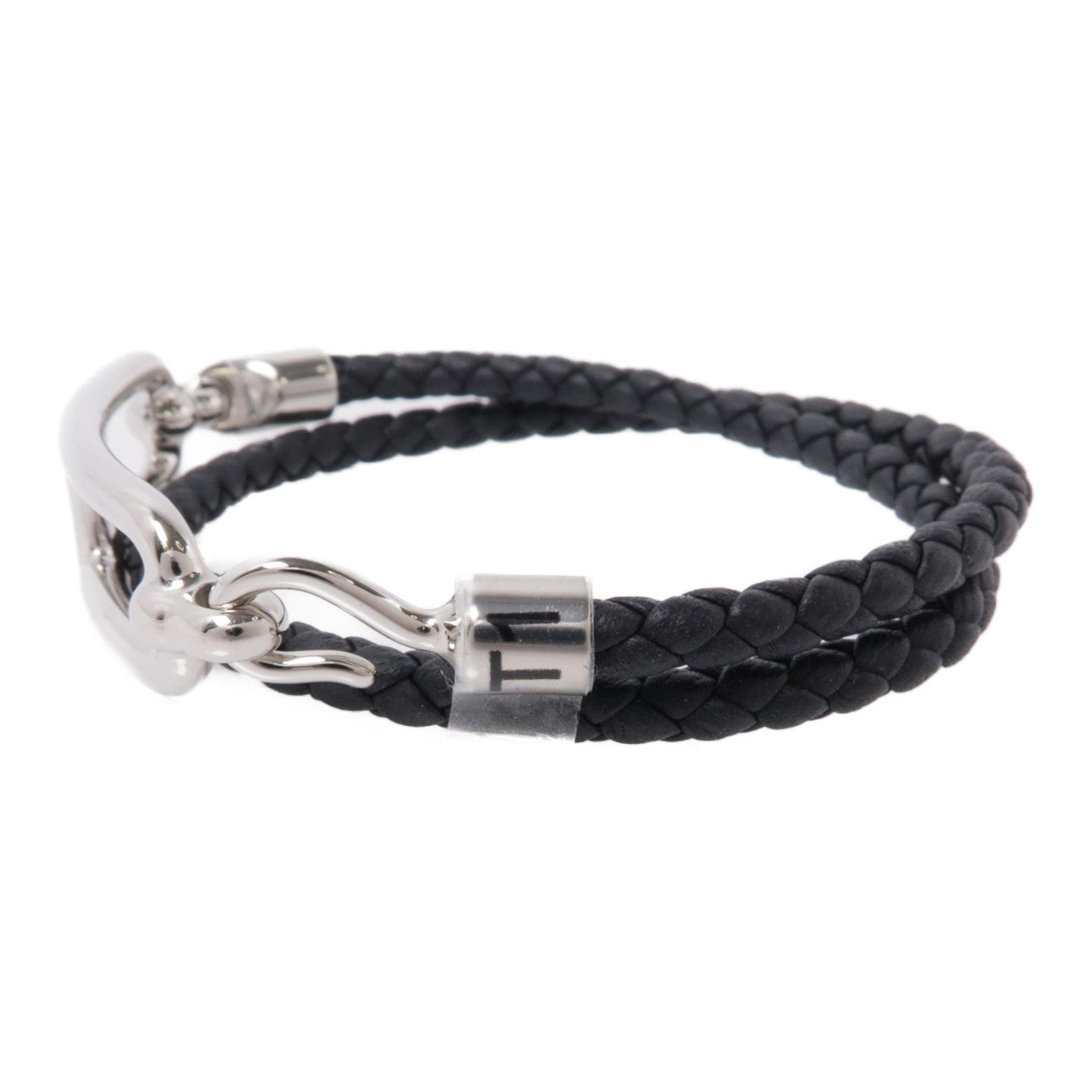 HERMES Swift皮革Roulis Double Tour Bracelet手鏈Noir黑色