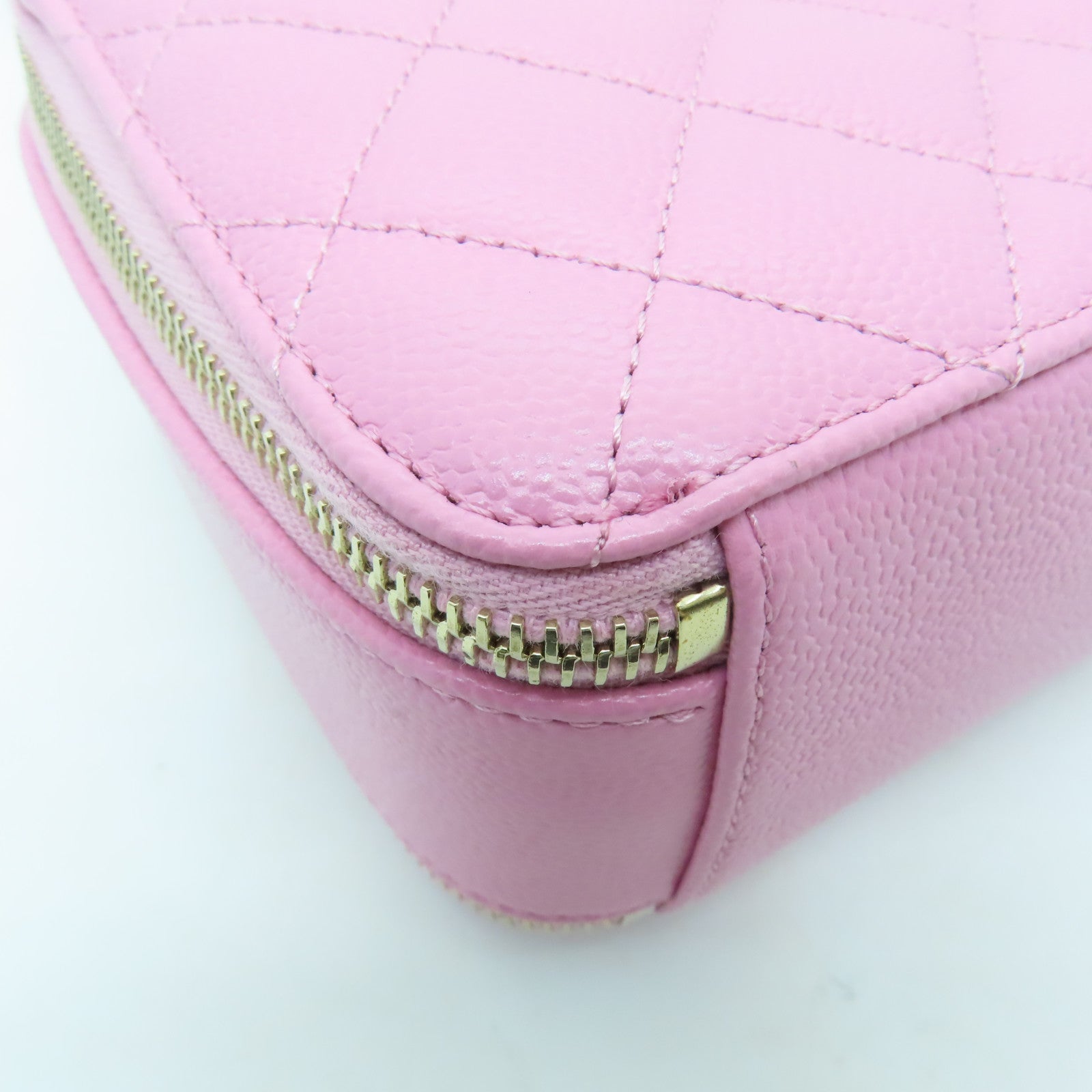 CHANEL 【激減優惠】菱格Caviar皮革２Way Shoulder金扣手挽肩背兩用袋粉紅色
