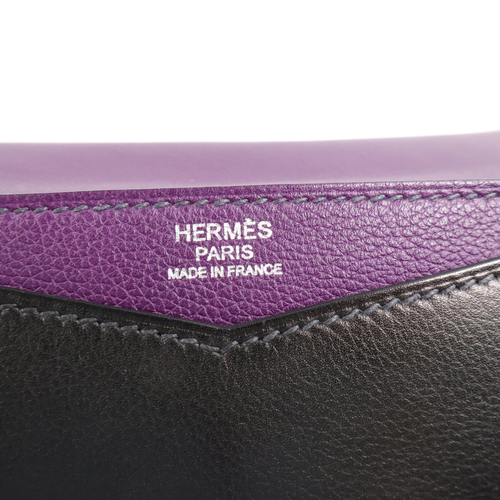 HERMES Evercolor皮革Faco肩背袋Black/Anemone