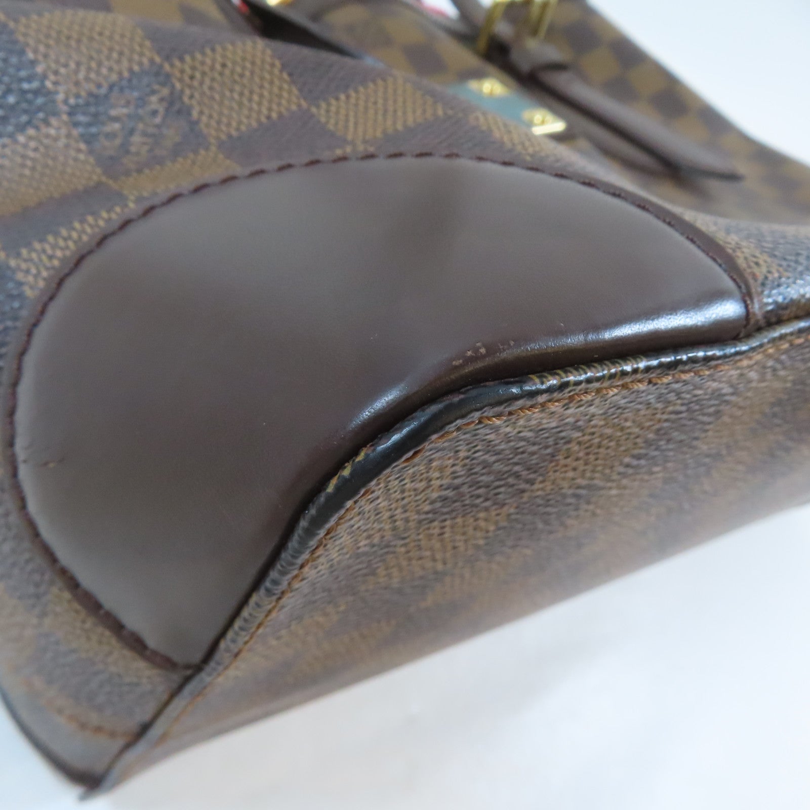LOUIS VUITTON 【激減優惠】Damier Hampstead MM金扣手挽袋啡色