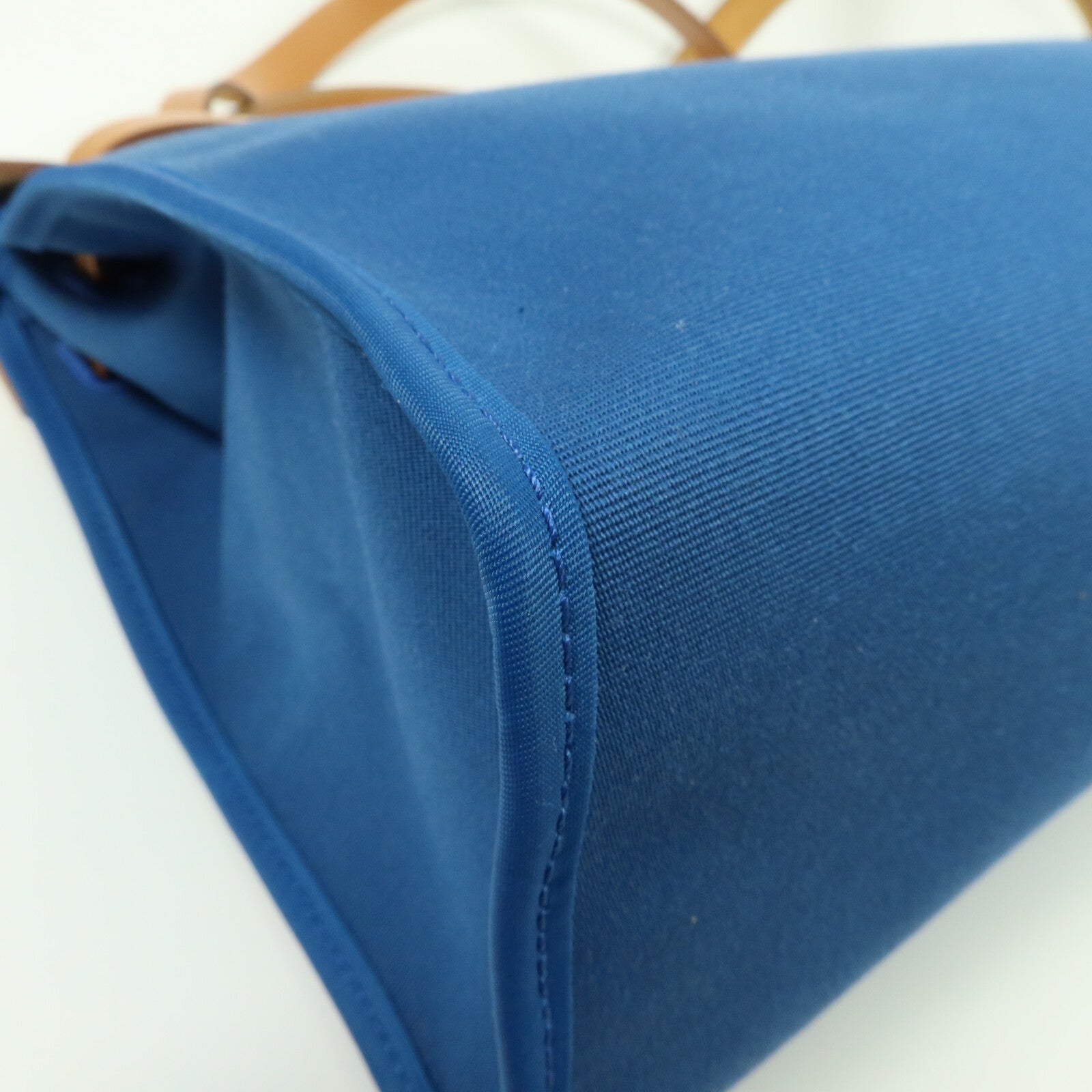 HERMES Toile H/帆布Herbag PM手挽肩背兩用袋Bleu Izmir