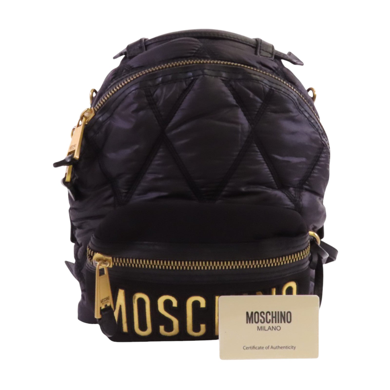 MOSCHINO 尼龍Backpack金扣背包