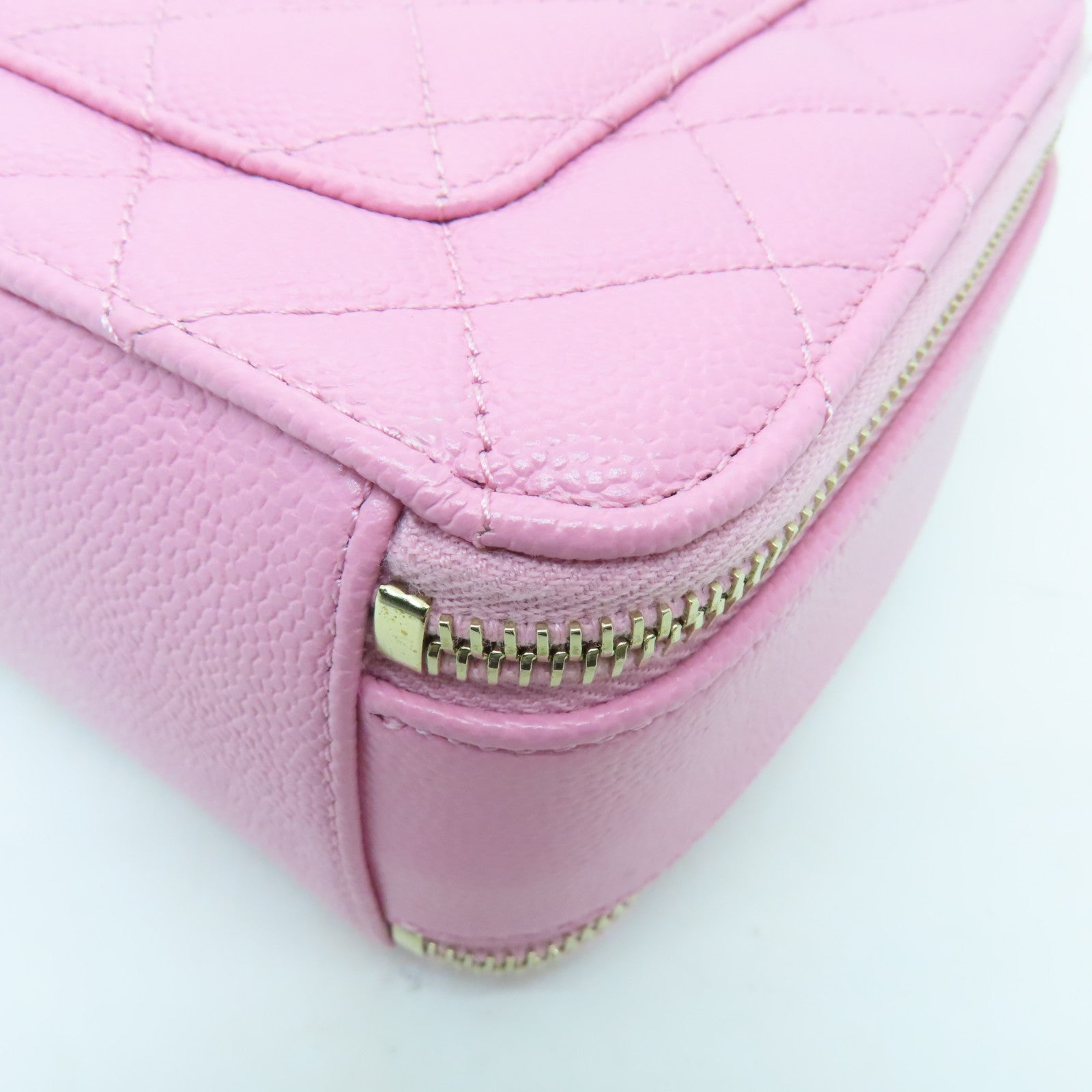 CHANEL 【激減優惠】菱格Caviar皮革２Way Shoulder金扣手挽肩背兩用袋粉紅色