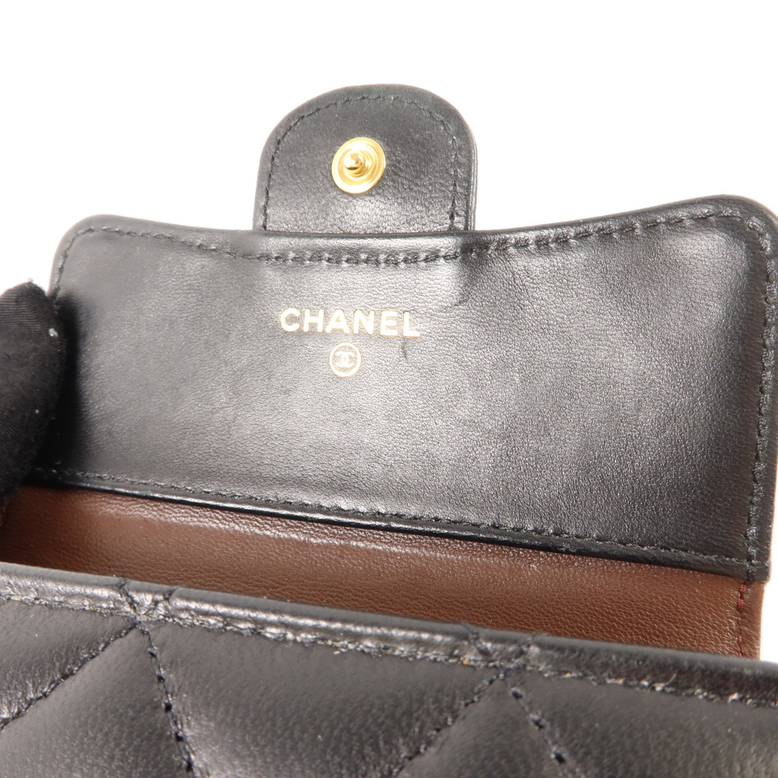 CHANEL 羊皮皮革Classic Small Flap Wallet金扣錢包