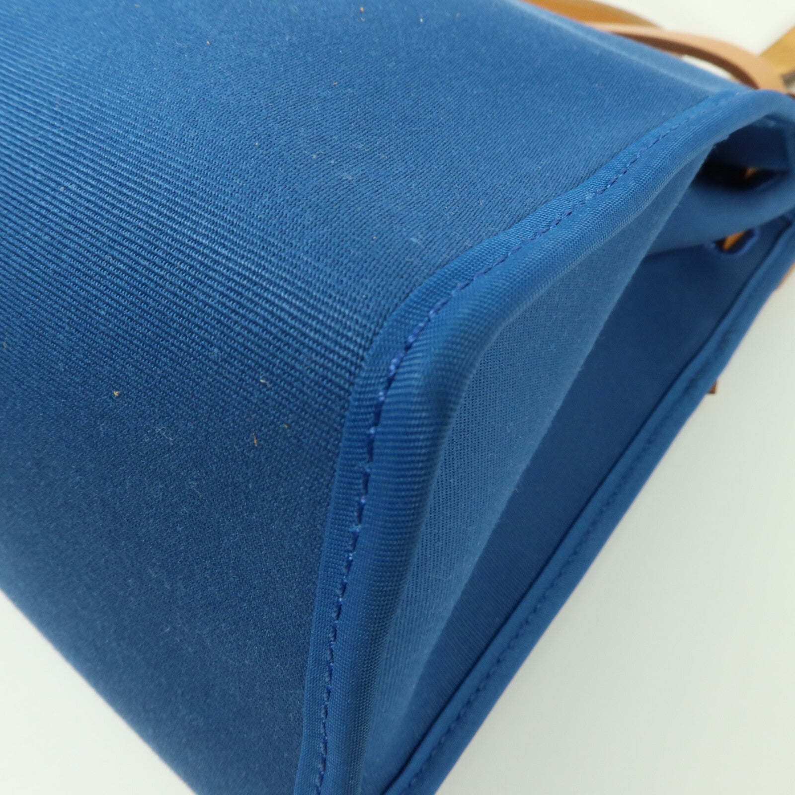 HERMES Toile H/帆布Herbag PM手挽肩背兩用袋Bleu Izmir