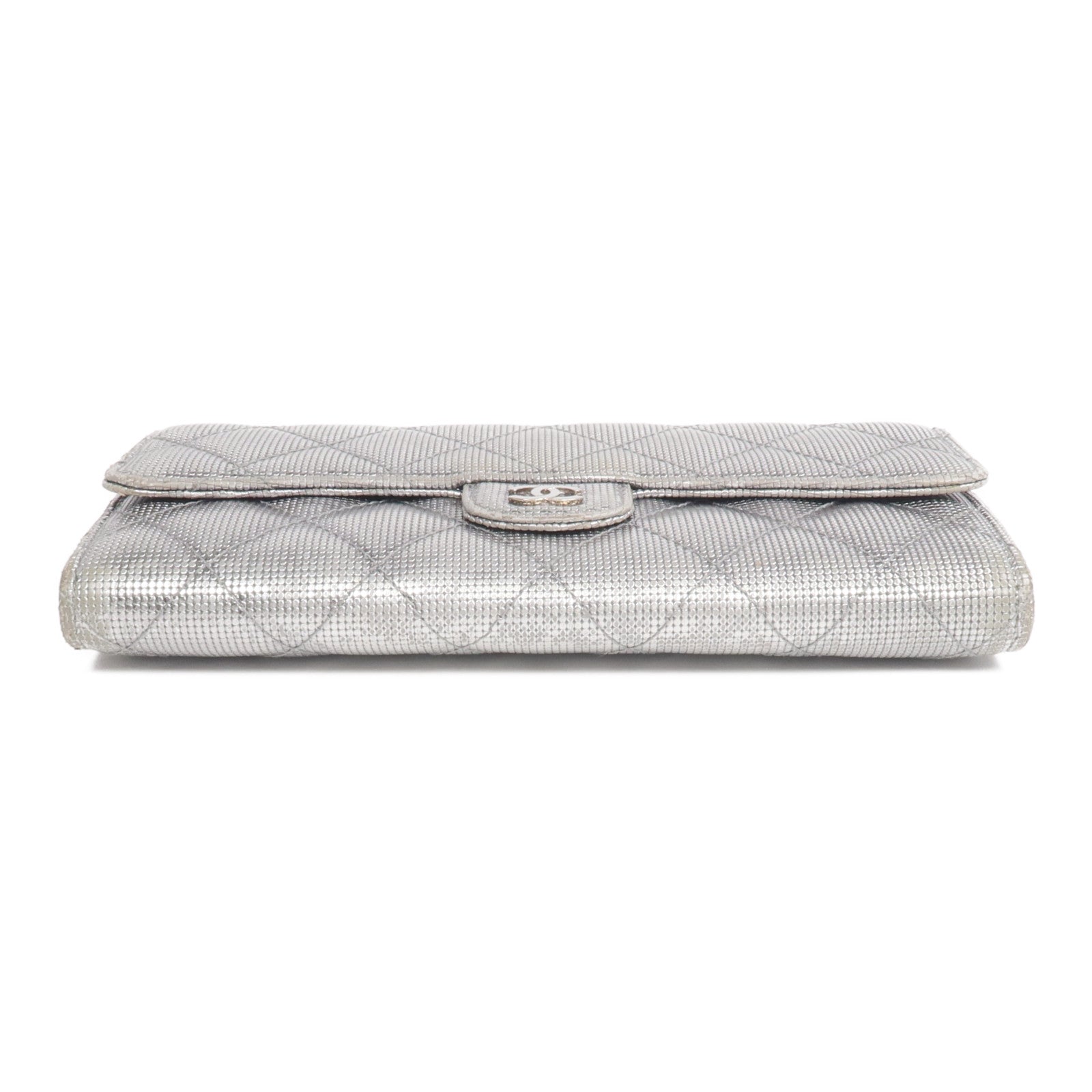 CHANEL 牛皮皮革Long Wallet銀扣長錢包