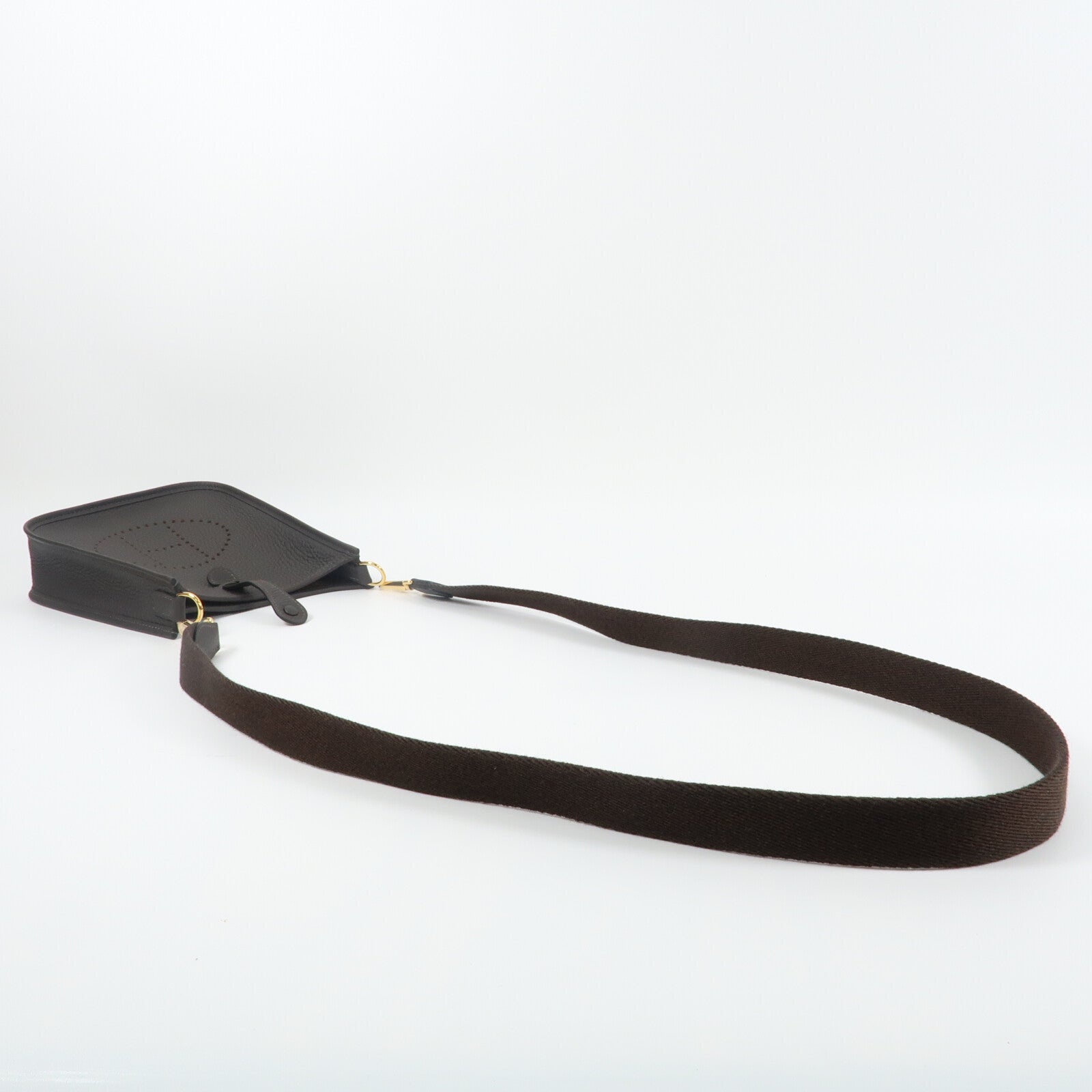 HERMES Clemence皮革Evelyne TPM肩背袋Ebene