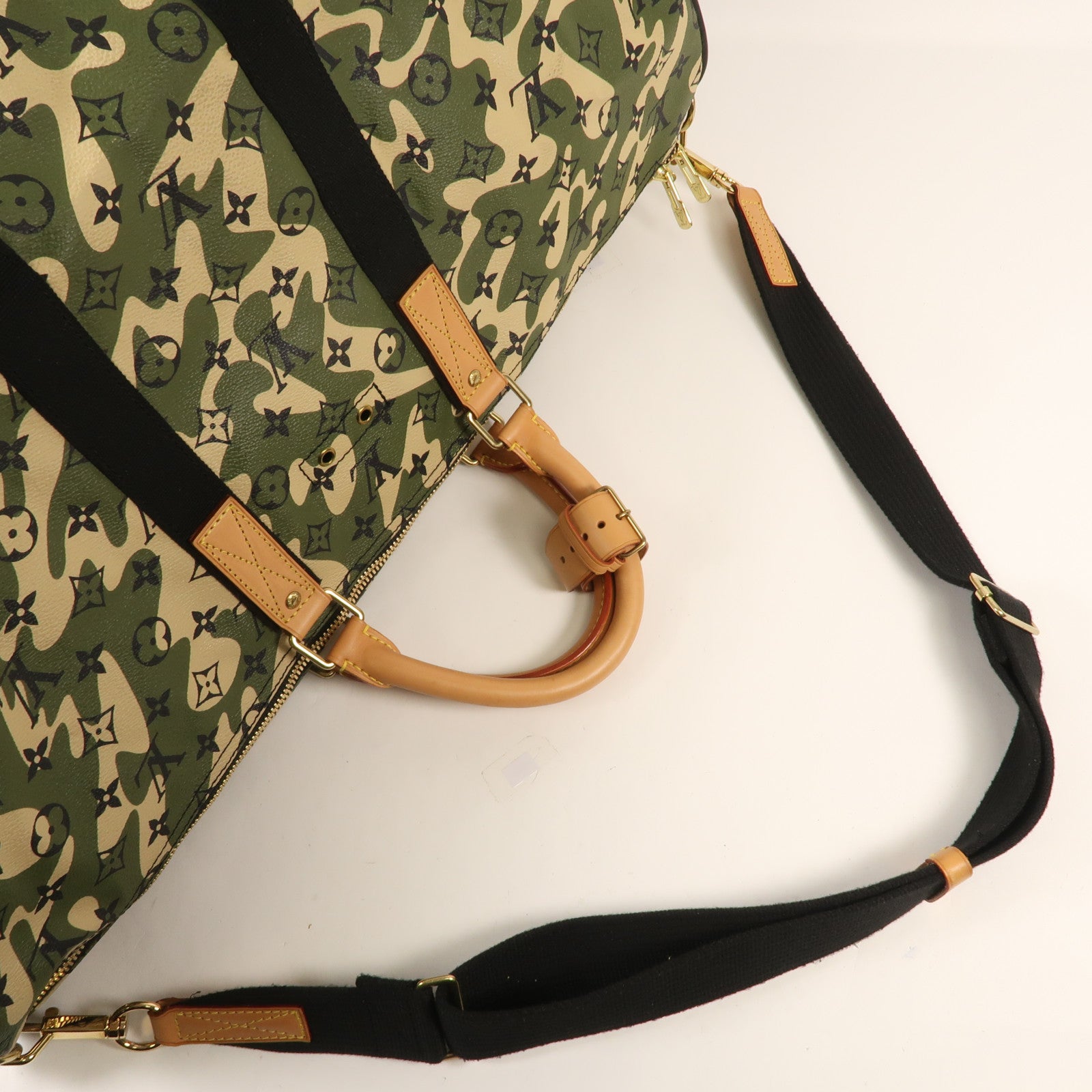 LOUIS VUITTON Monogramouflage Keepall Bandoulie 55金扣手挽肩背兩用袋 55