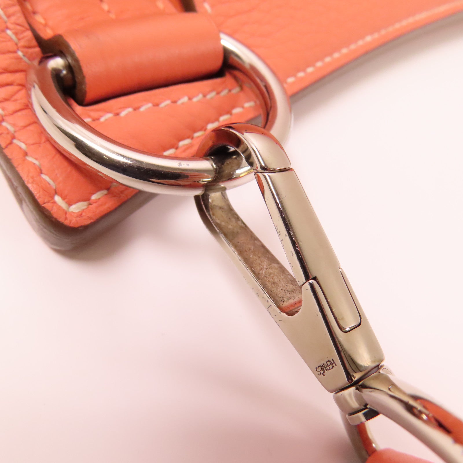 HERMES PHW Jypsiere 34 Shoulder Bag Clemence Leather Crevette/Pink