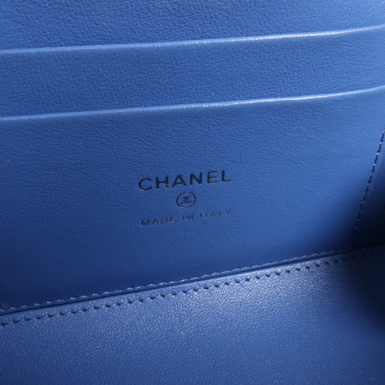 CHANEL 牛仔布Vanity Case鏈帶肩背袋