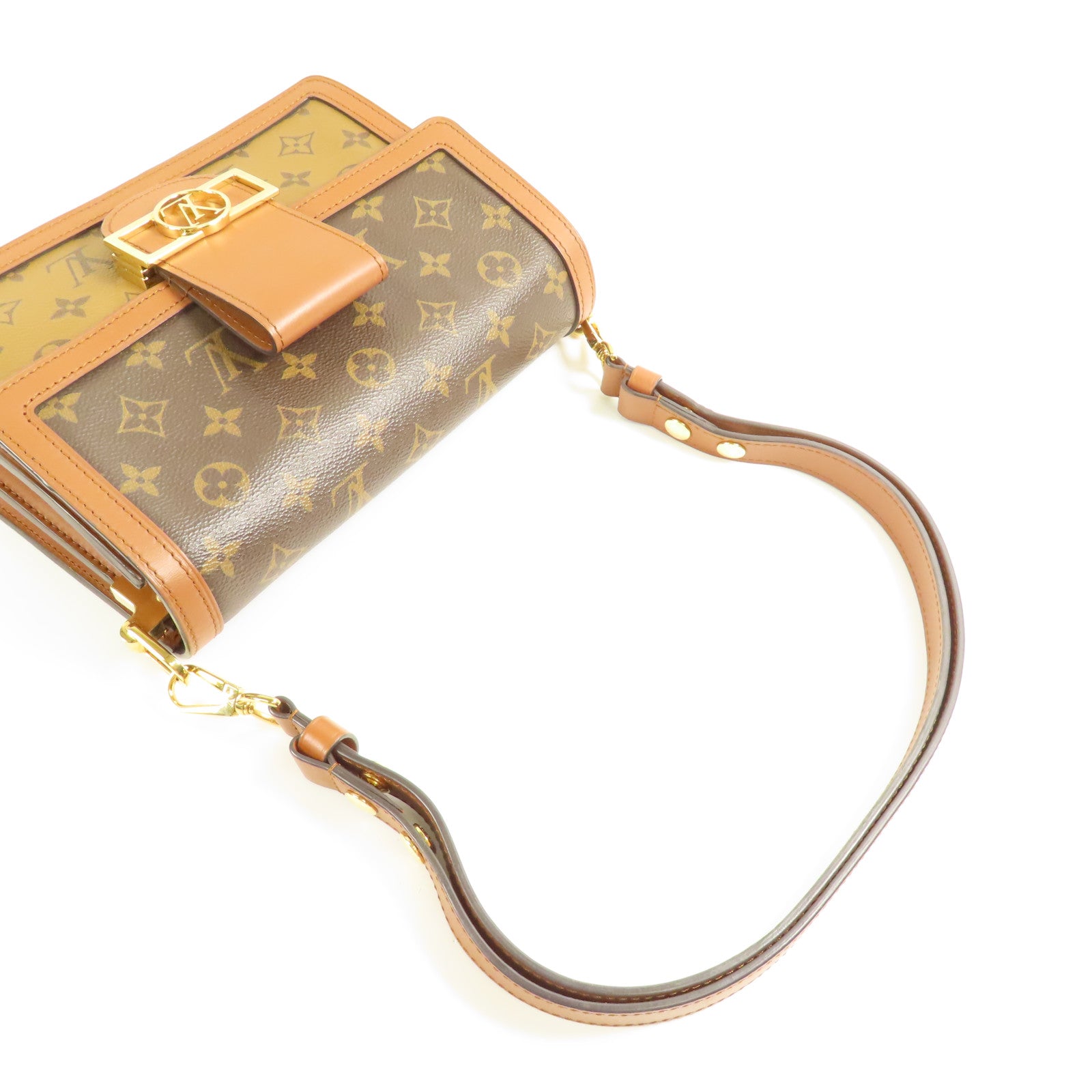 LOUIS VUITTON 【激減優惠】Monogram/Monogram Reverse Dauphine MM金扣手挽肩背兩用袋棕色
