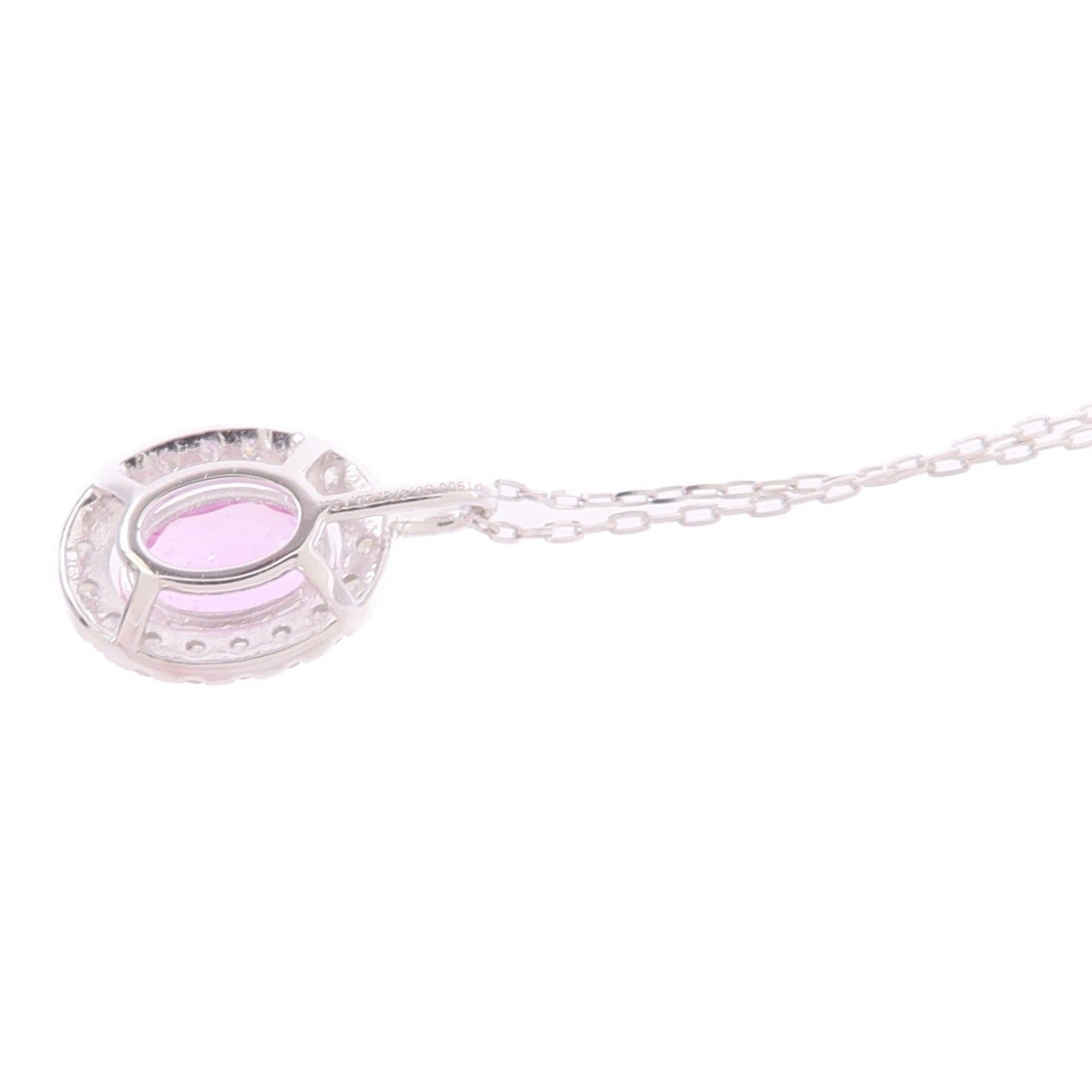 JEWELRY PT900鉑金Sapphire Diamond Necklace粉紅色藍寶石/鑽石項鍊