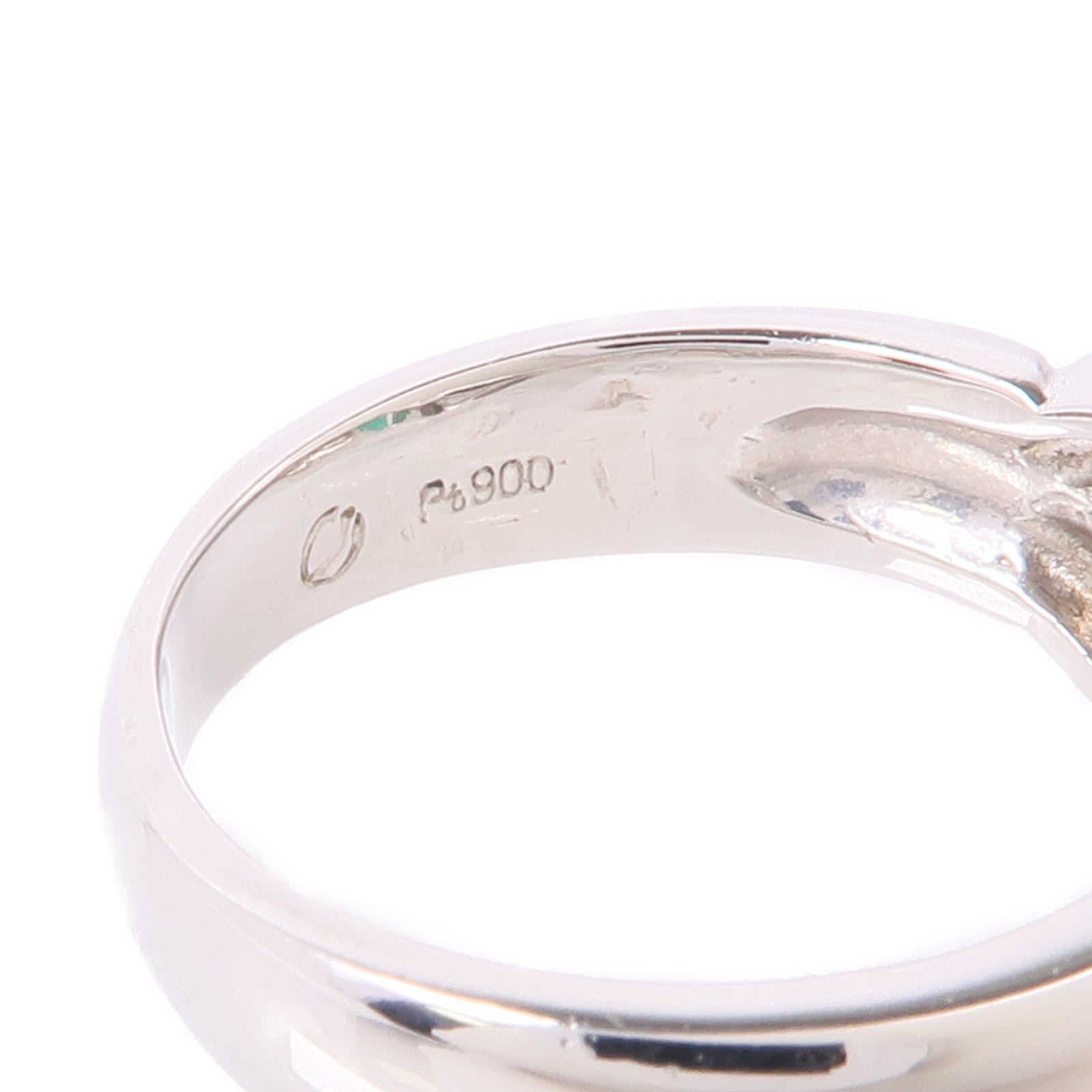 JEWELRY 【激減優惠】PT900鉑金Emerald/Diamond Ring綠寶石/鑽石戒指US#5.25