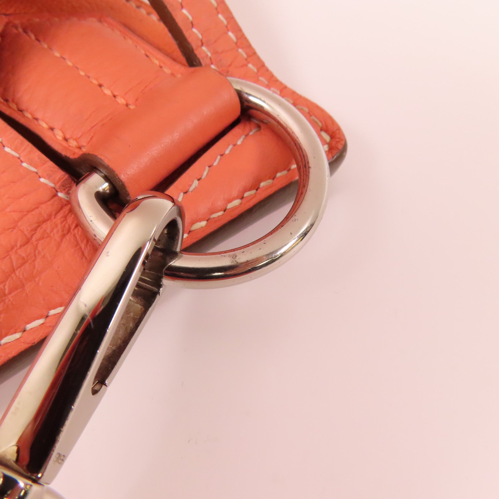 HERMES PHW Jypsiere 34 Shoulder Bag Clemence Leather Crevette/Pink
