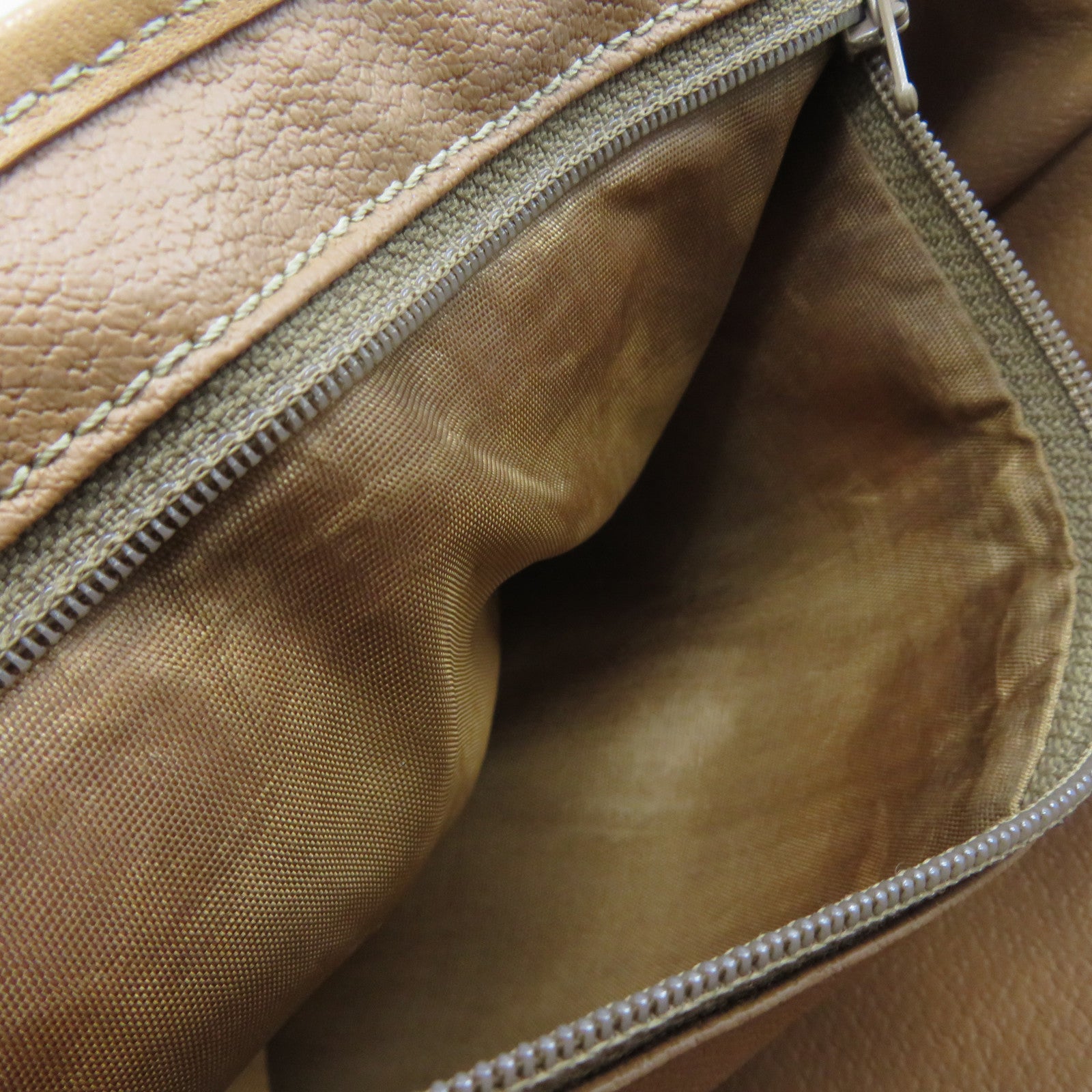 CELINE 【清倉大減價】塗層帆布Shoulder Bag金扣肩背袋卡其色