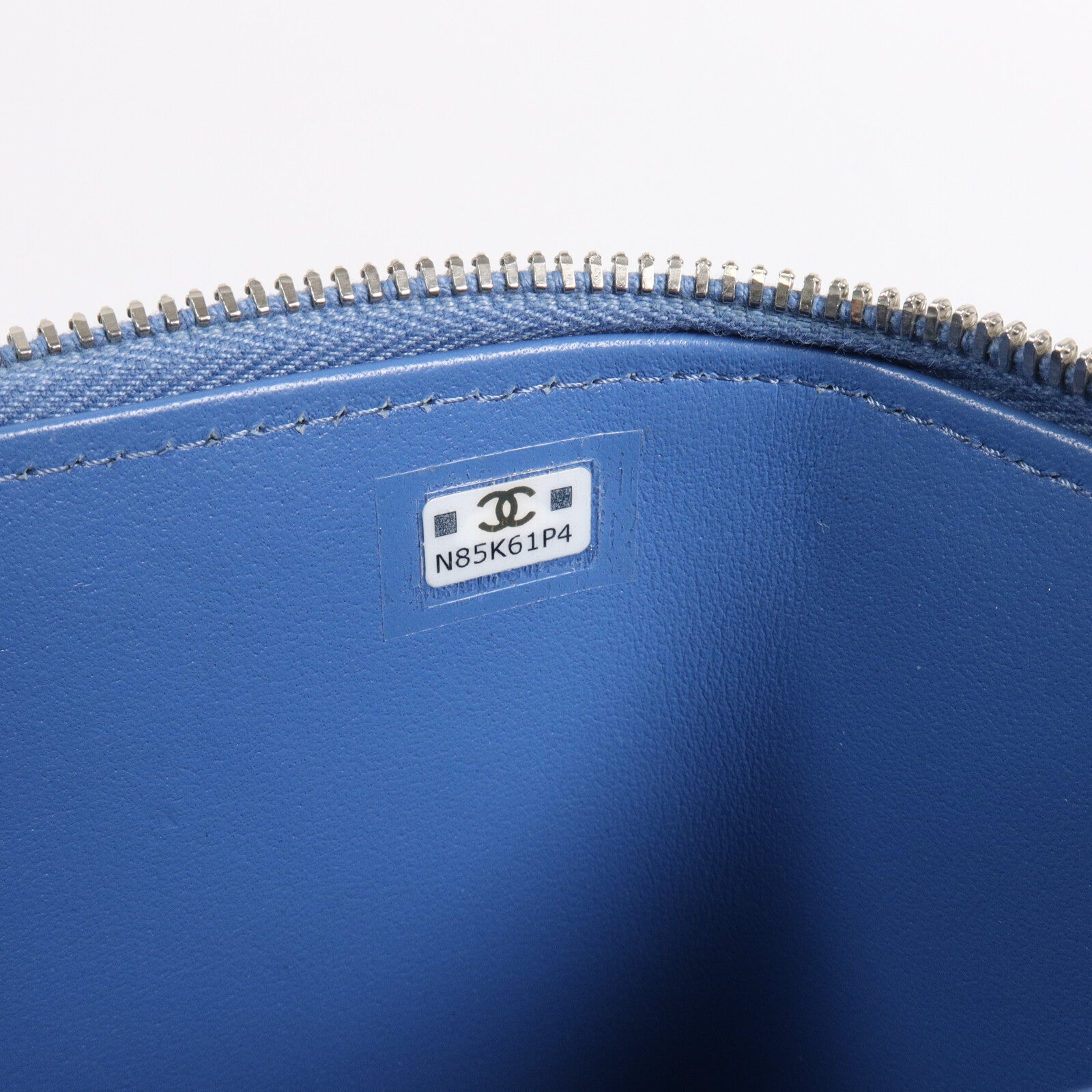 CHANEL 牛仔布Vanity Case鏈帶肩背袋