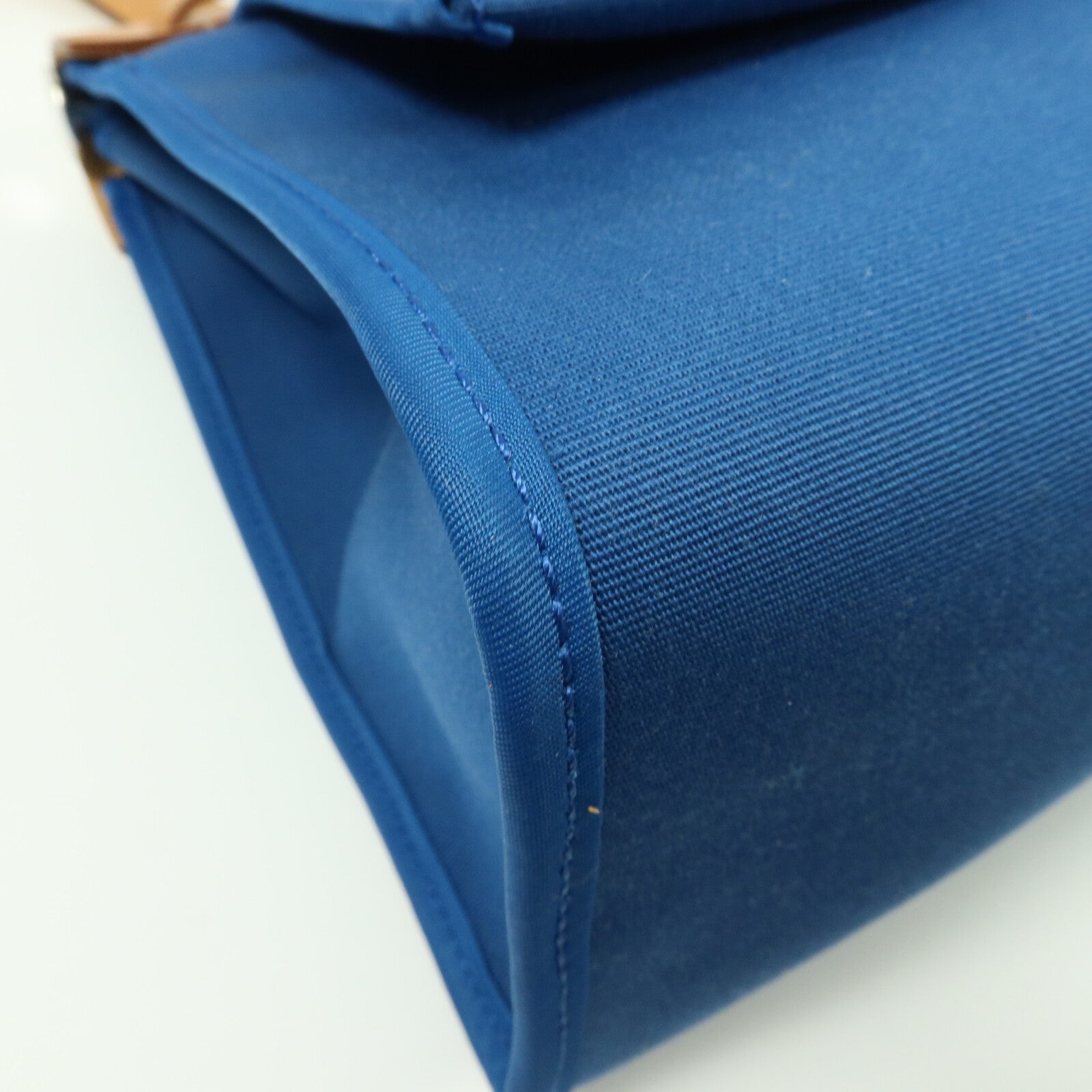 HERMES Toile H/帆布Herbag PM手挽肩背兩用袋Bleu Izmir