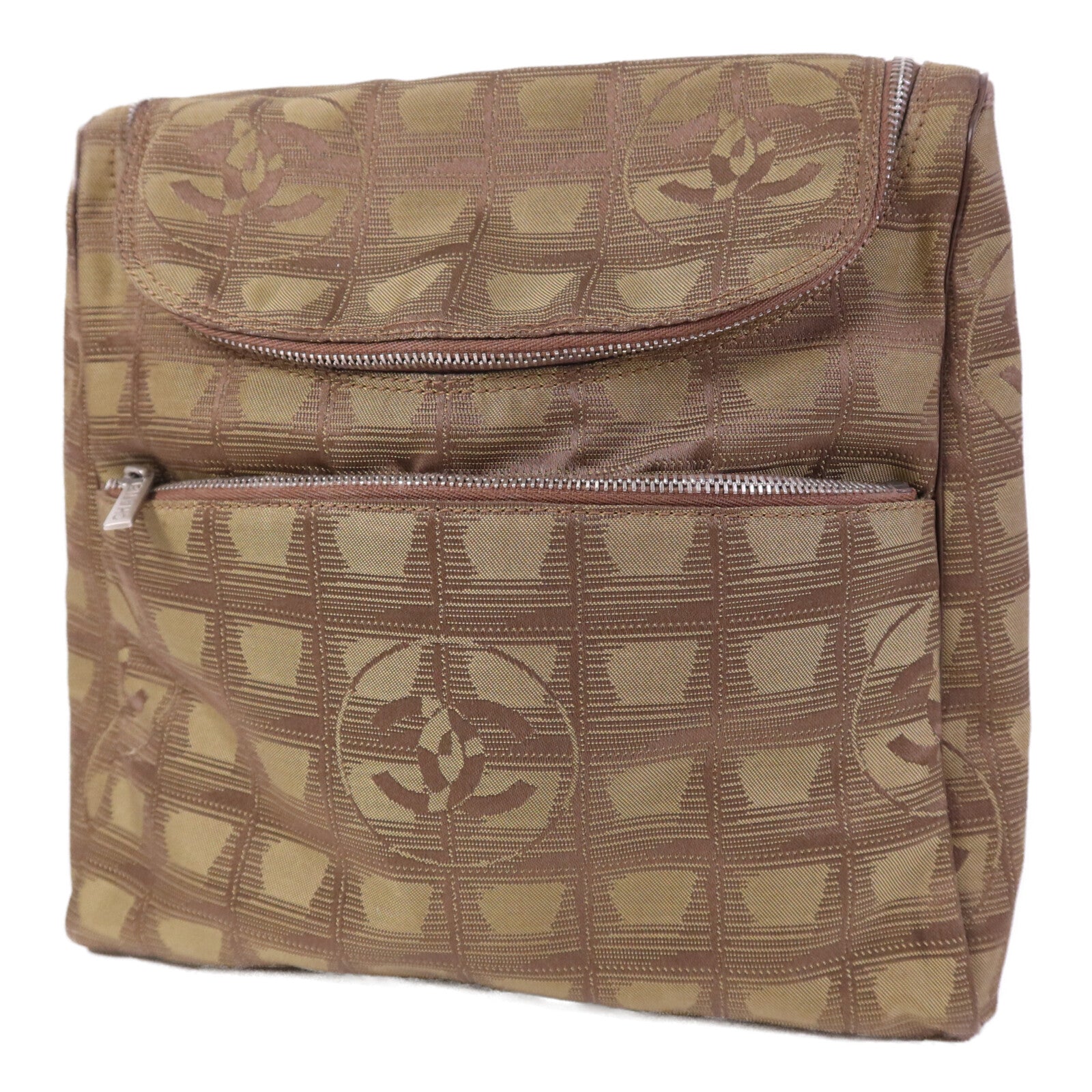 CHANEL 尼龍New Travel Line Backpack銀扣背包