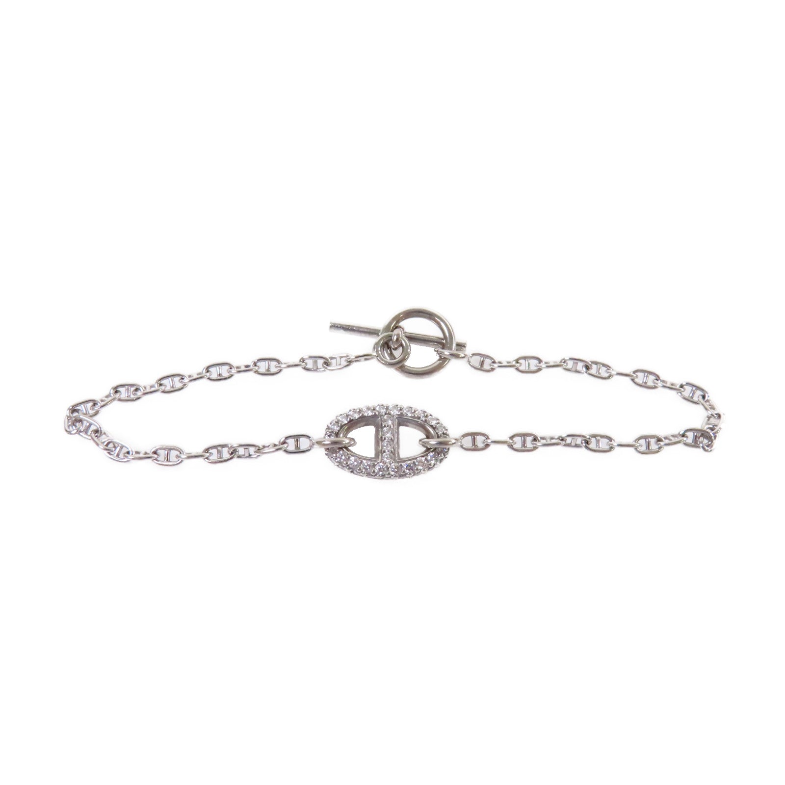 HERMES 18K白金/鑽石Farandole Diamond Bracelet銀扣手鏈