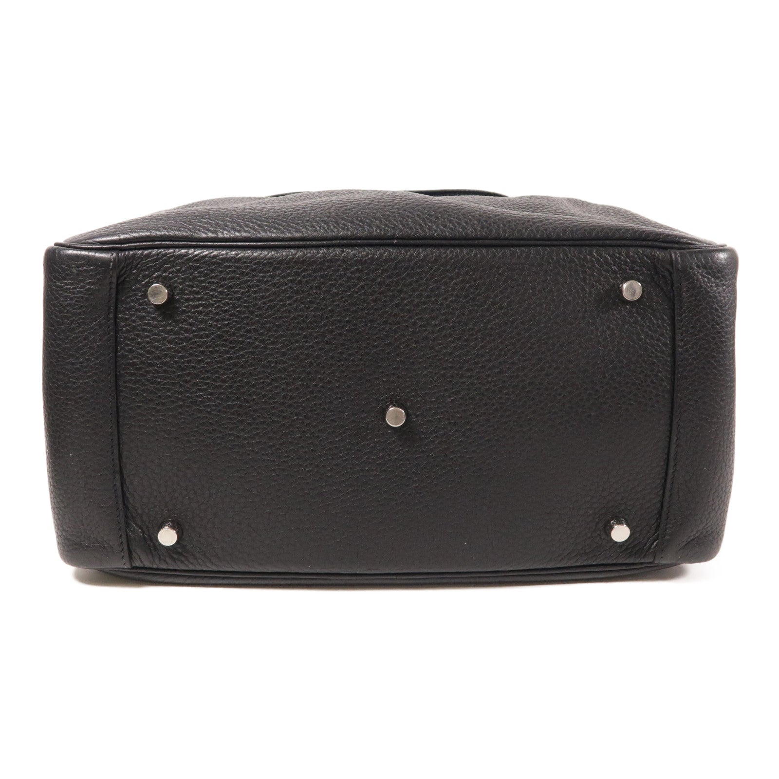 HERMES Clemence皮革Lindy 34銀扣手挽肩背兩用袋Black