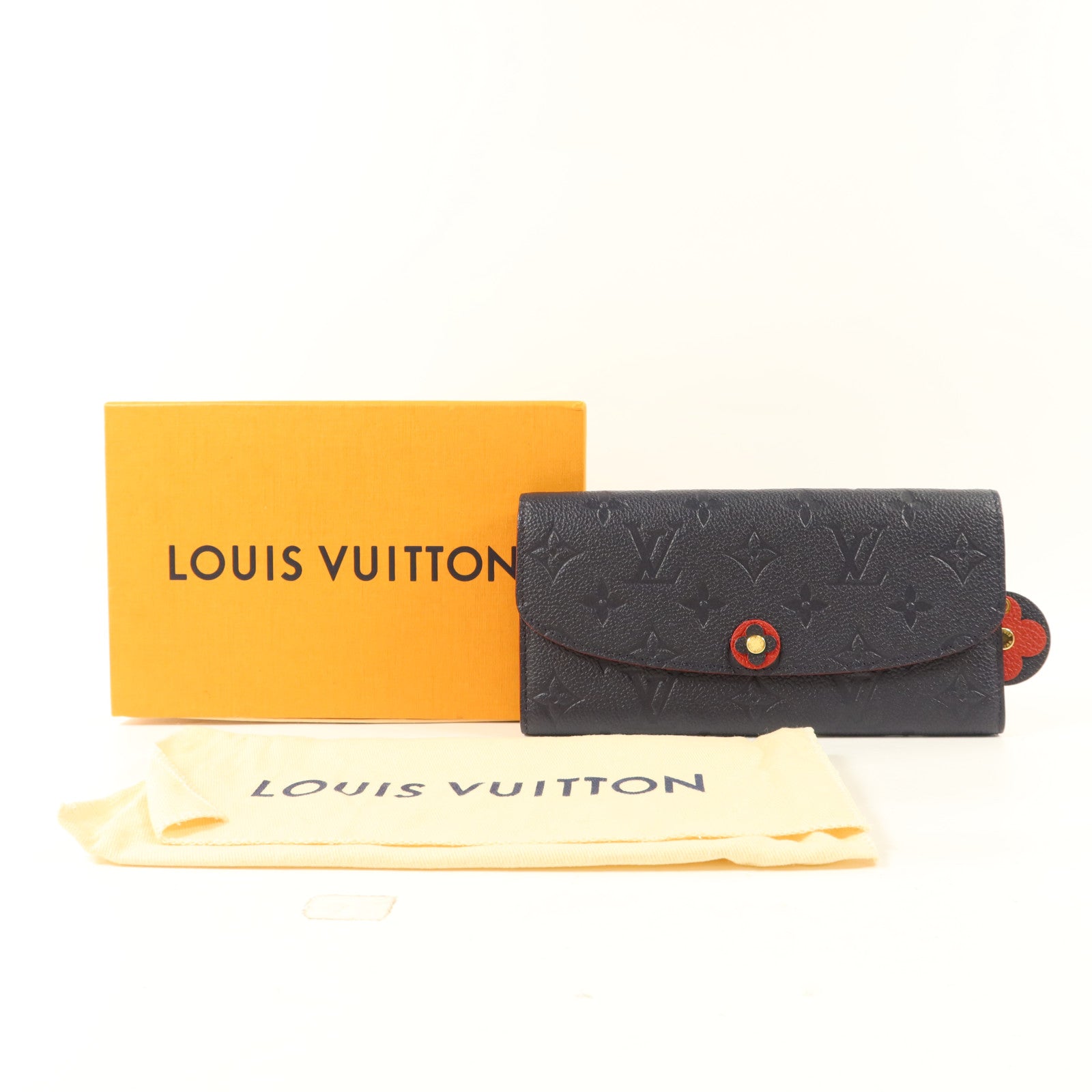 LOUIS VUITTON Monogram Empreinte Blooming Flower Wallet金扣長錢包