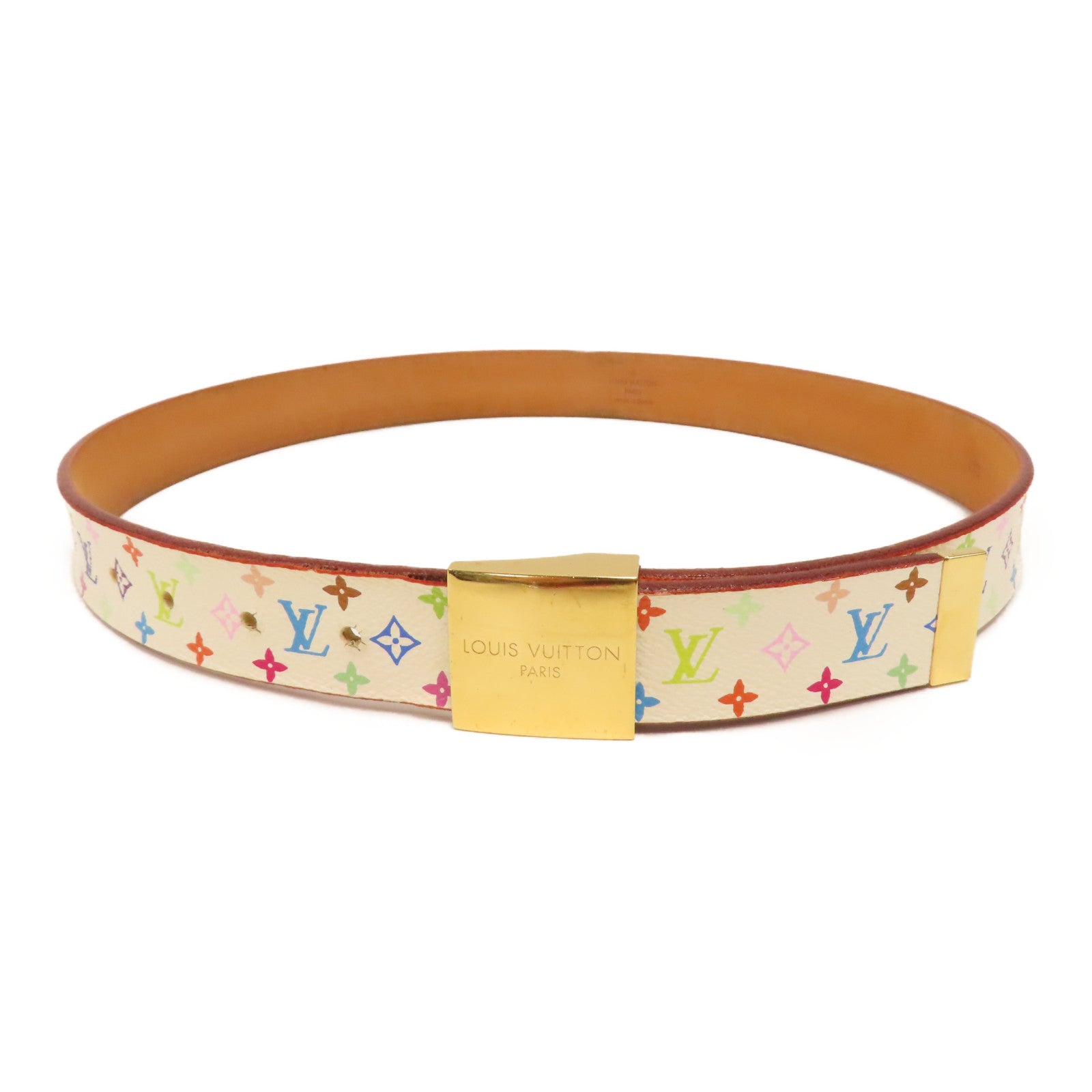 LOUIS VUITTON 【激減優惠】Monogram Multicolore Belt 80cm金扣皮帶