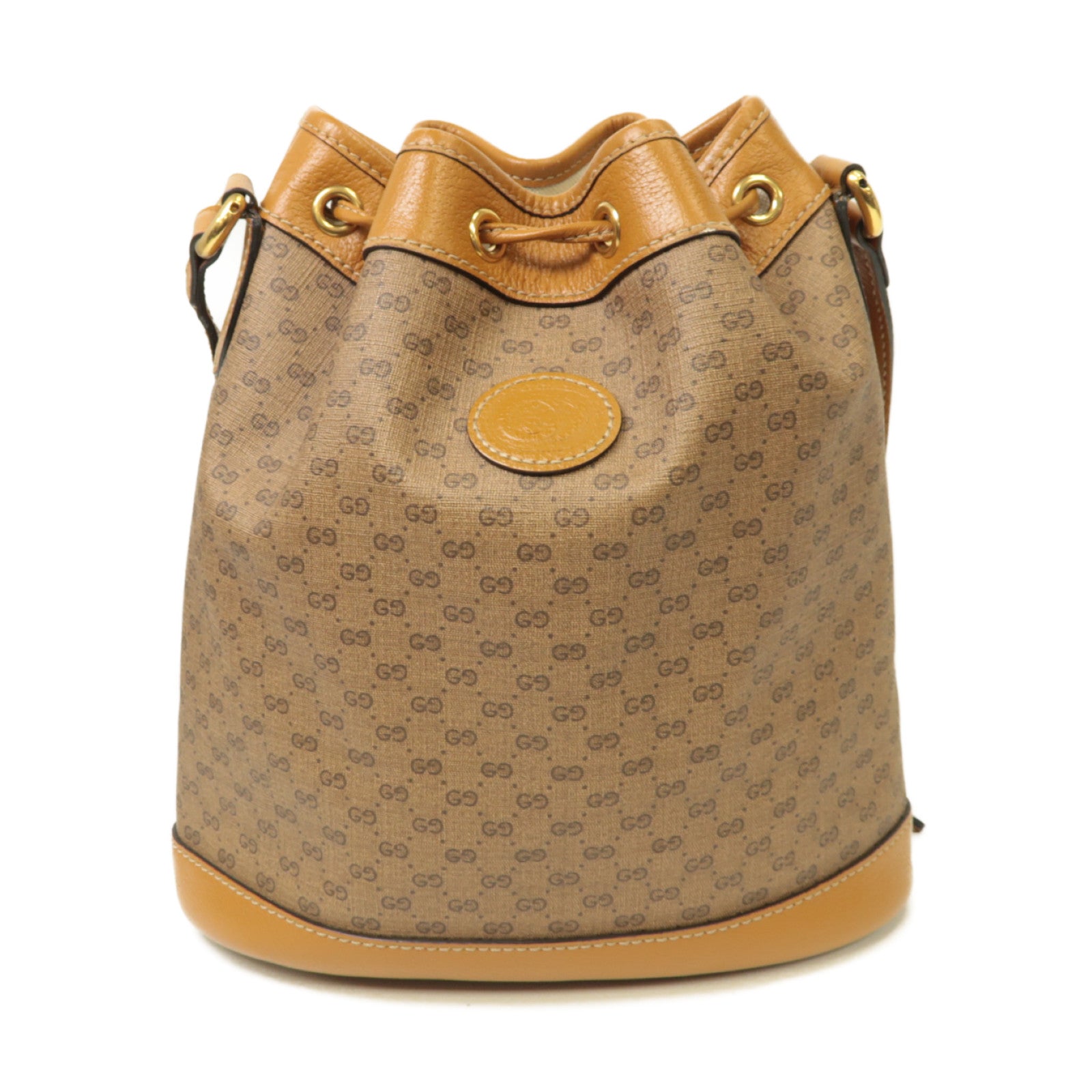 GUCCI 【激減優惠】塗層帆布Disney x Gucci Mickey Mouse Shoulder Bag金扣肩背袋棕色