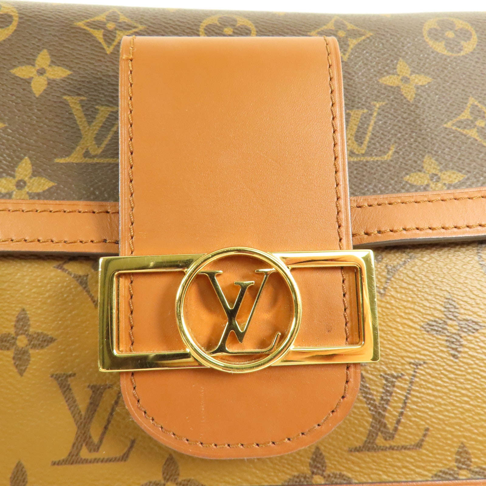 LOUIS VUITTON 【激減優惠】Monogram/Monogram Reverse Dauphine MM金扣手挽肩背兩用袋棕色