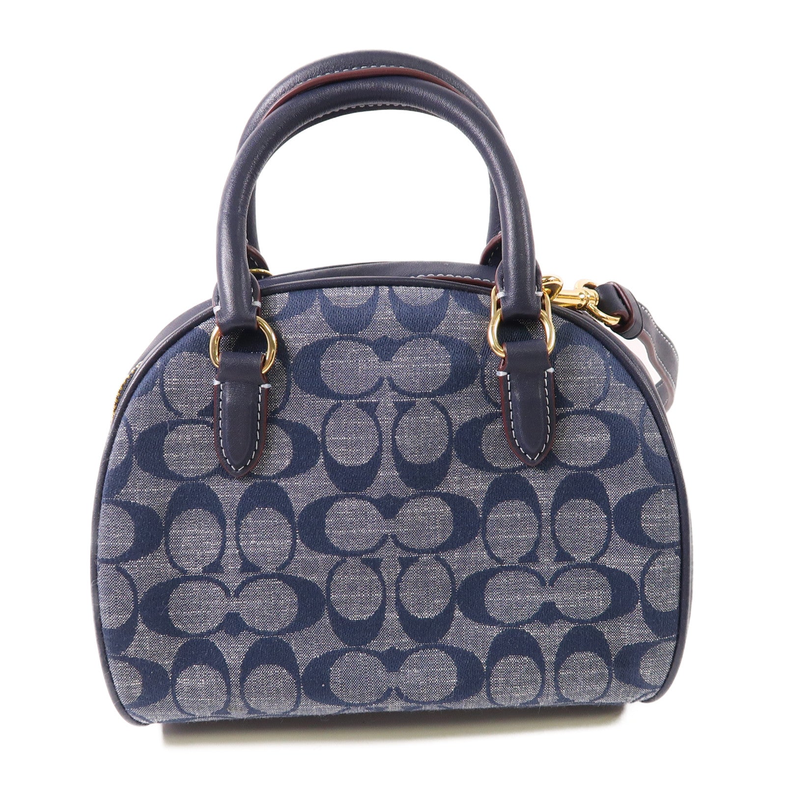 COACH 牛仔布Sydney Satchel金扣手挽肩背兩用袋
