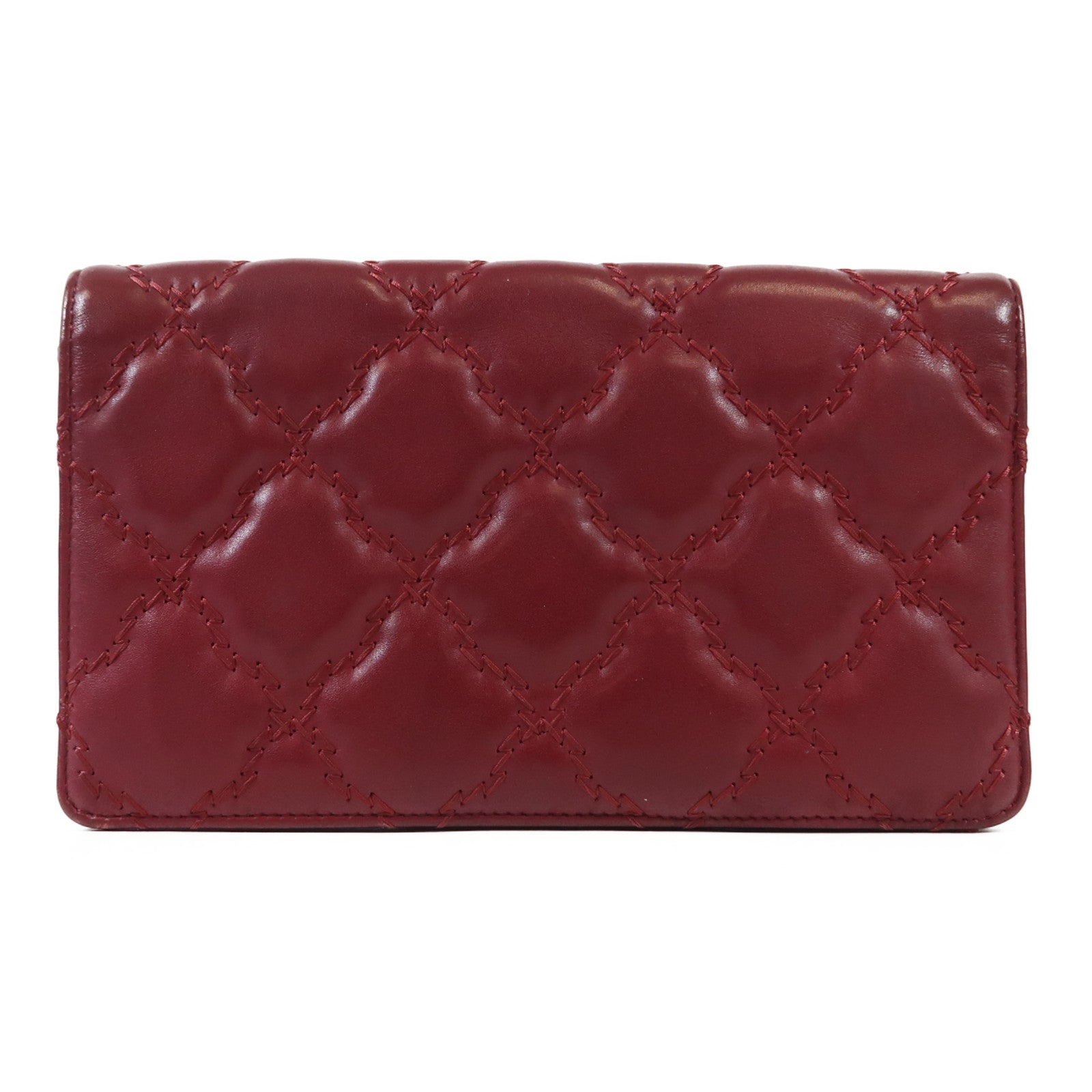 CHANEL 【激減優惠】牛皮皮革Long Wallet銀扣銀錢包
