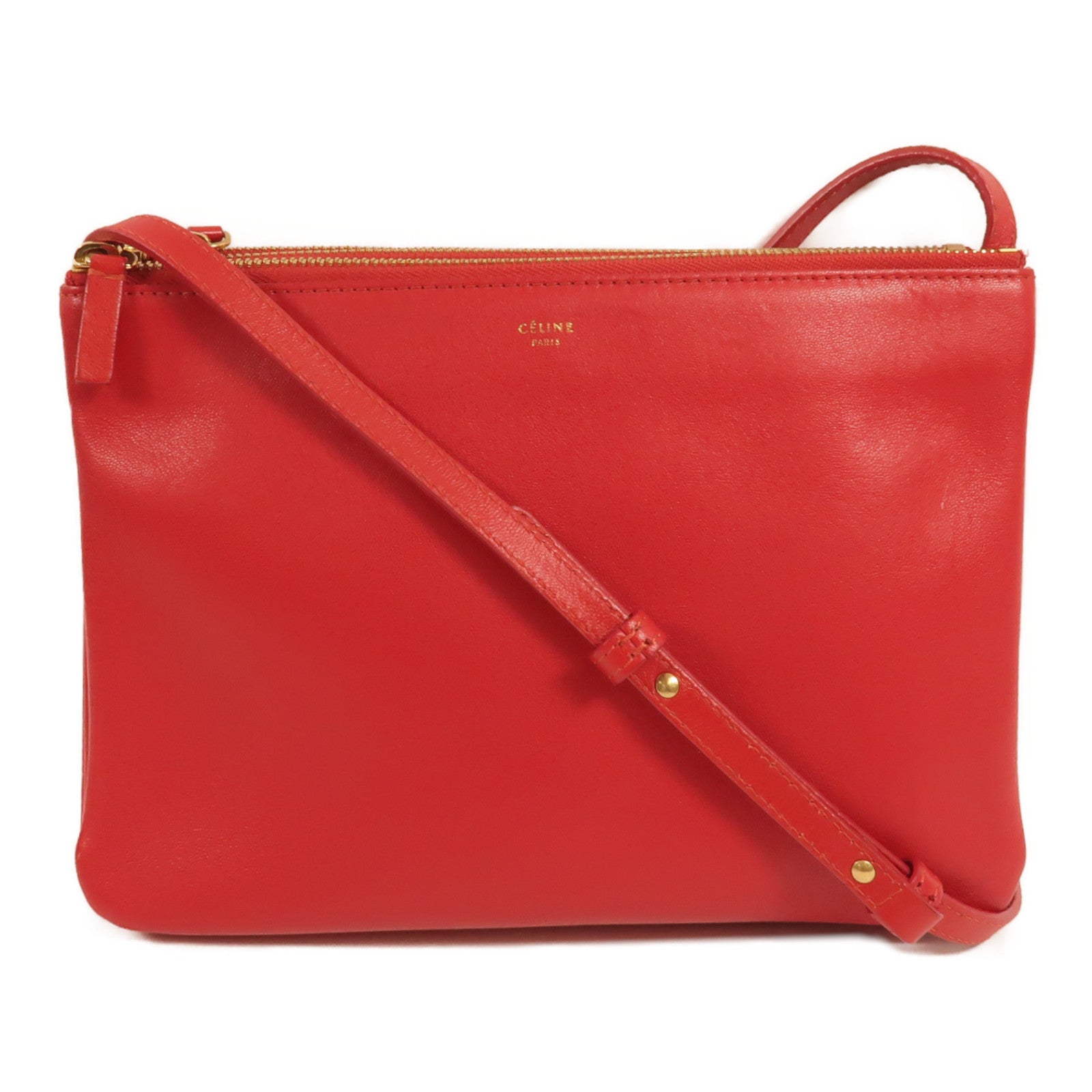 CELINE 羊皮皮革Trio Large肩背袋