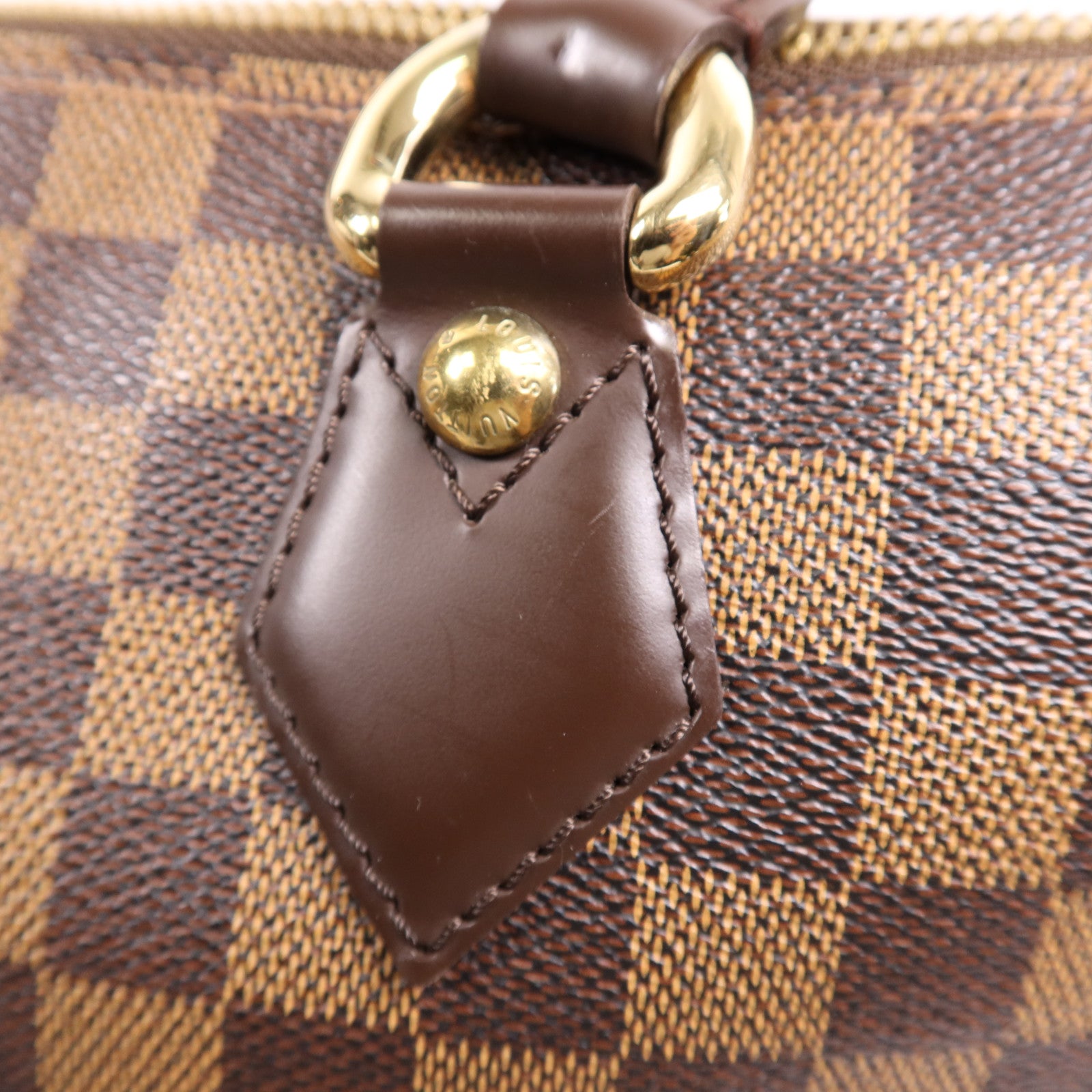 LOUIS VUITTON Damier Saleya MM金扣肩背袋/手挽袋棕色