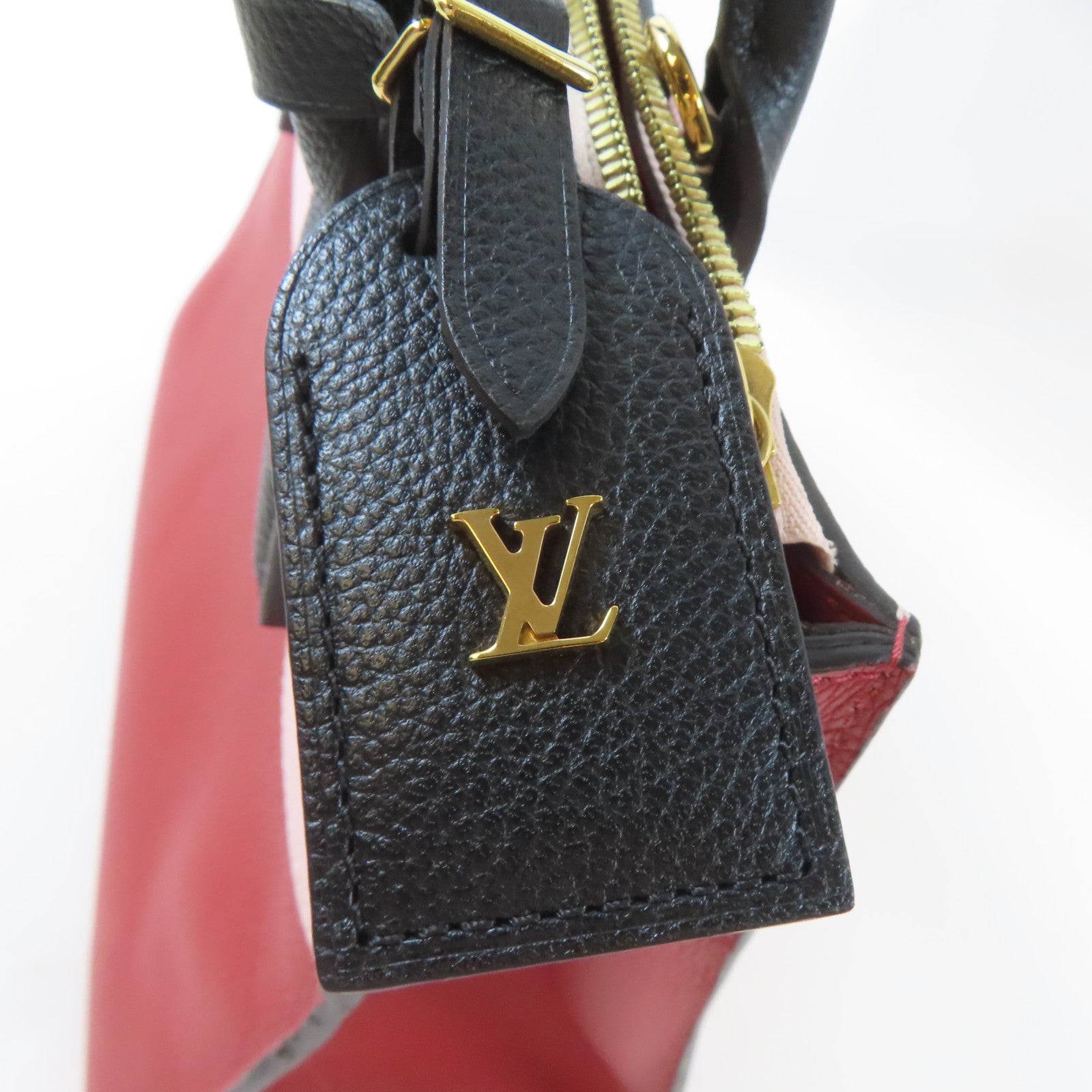 LOUIS VUITTON (PRICE DOWN) LV GHW City Steamer PM Handbag M53321 Leather Red Pink Black