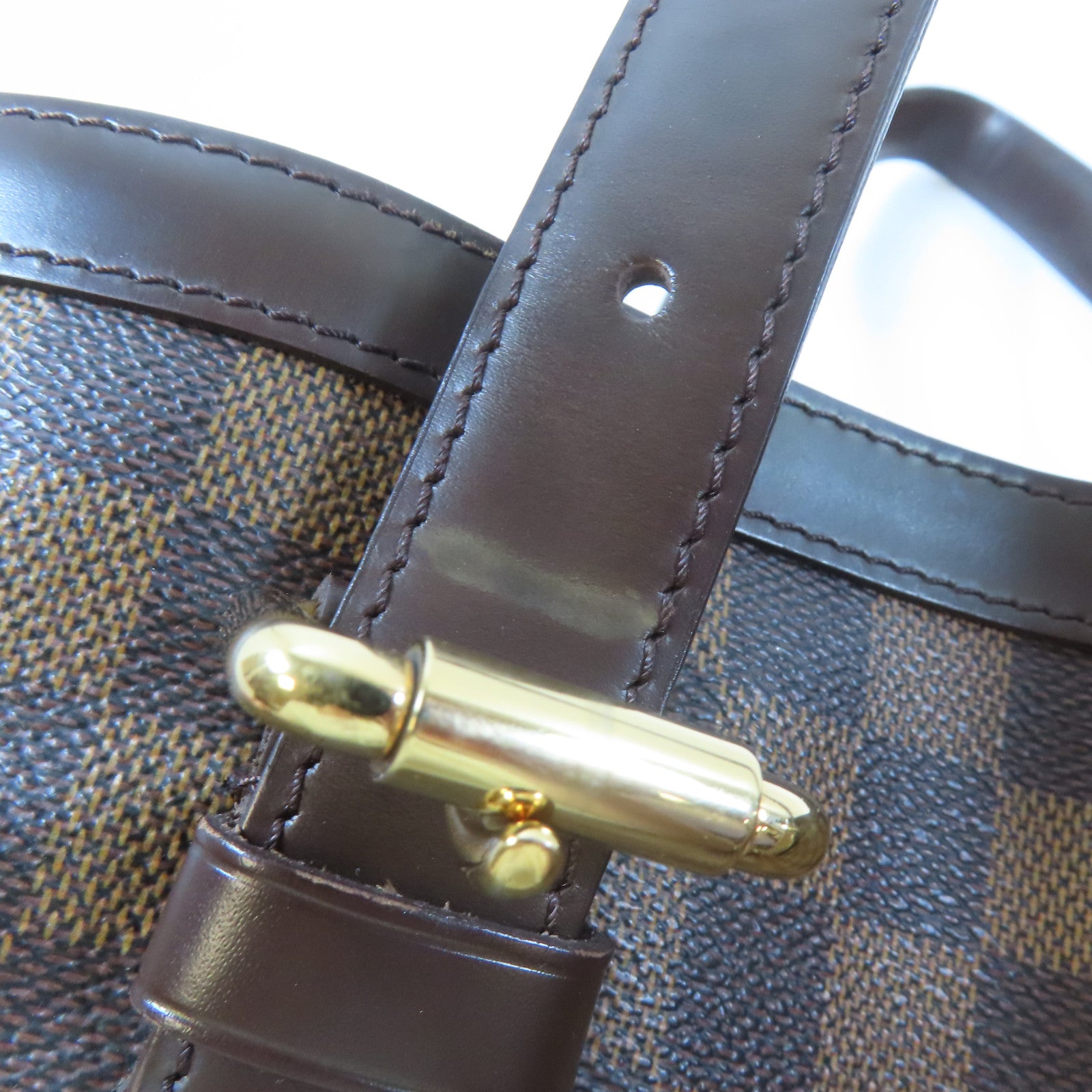LOUIS VUITTON 【激減優惠】Damier Hampstead MM金扣手挽袋啡色