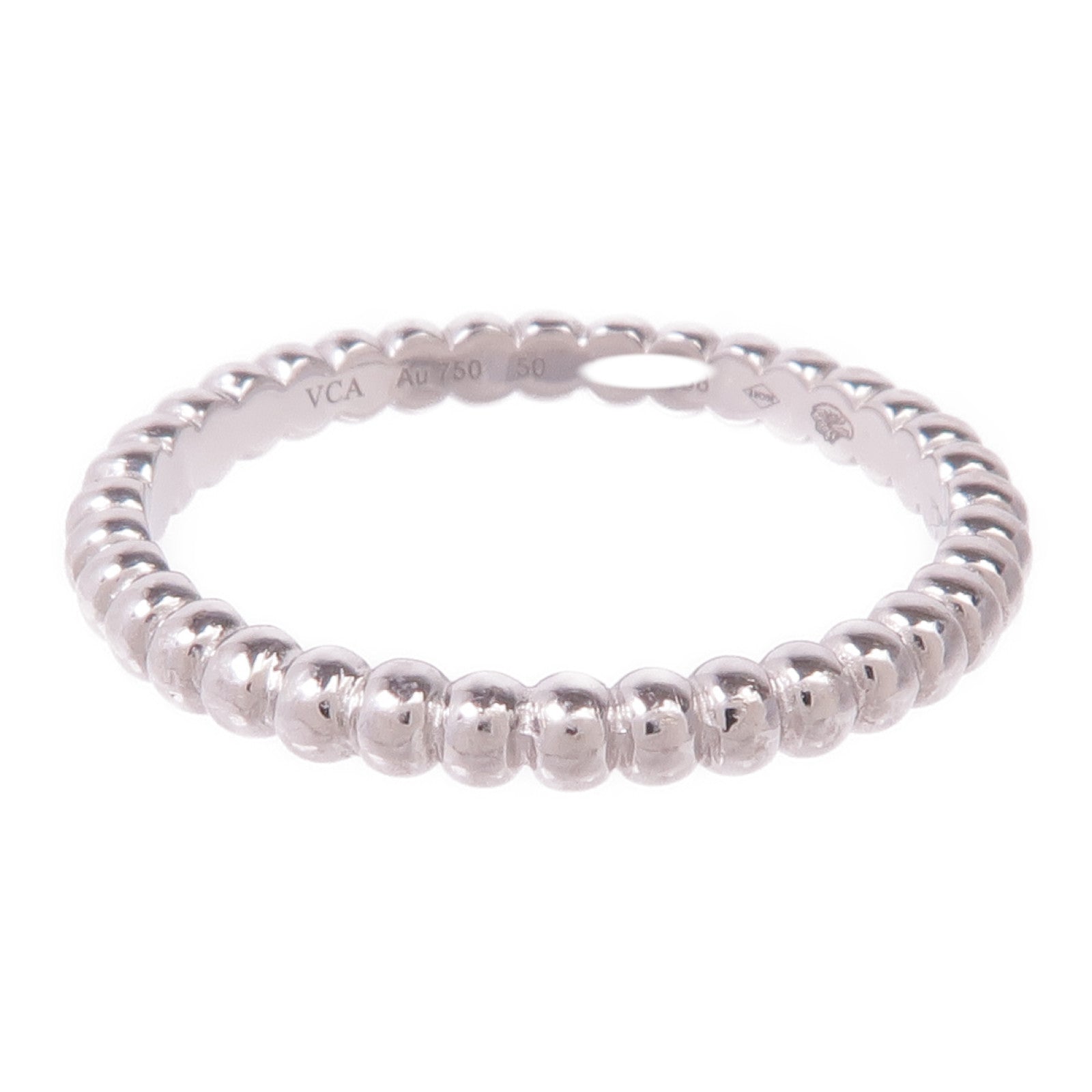 Van Cleef & Arpels 18K白金Perlee Ring戒指VCA#50/US#5.25