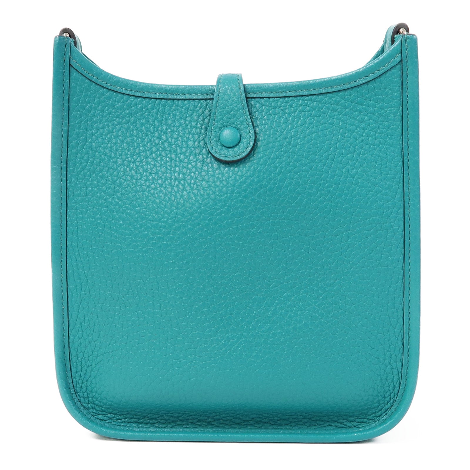 HERMES Clemence皮革Evelyne TPM銀扣肩背袋綠色