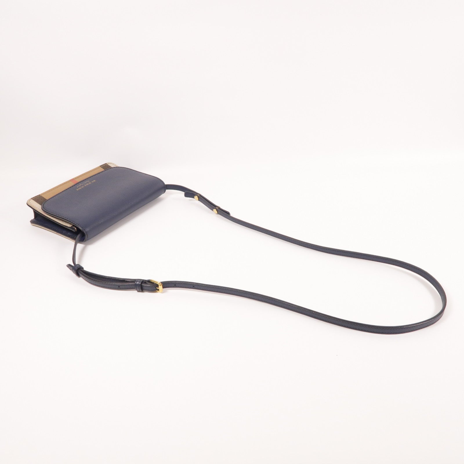 BURBERRY 牛皮皮革/帆布Shoulder Bag金扣肩背袋
