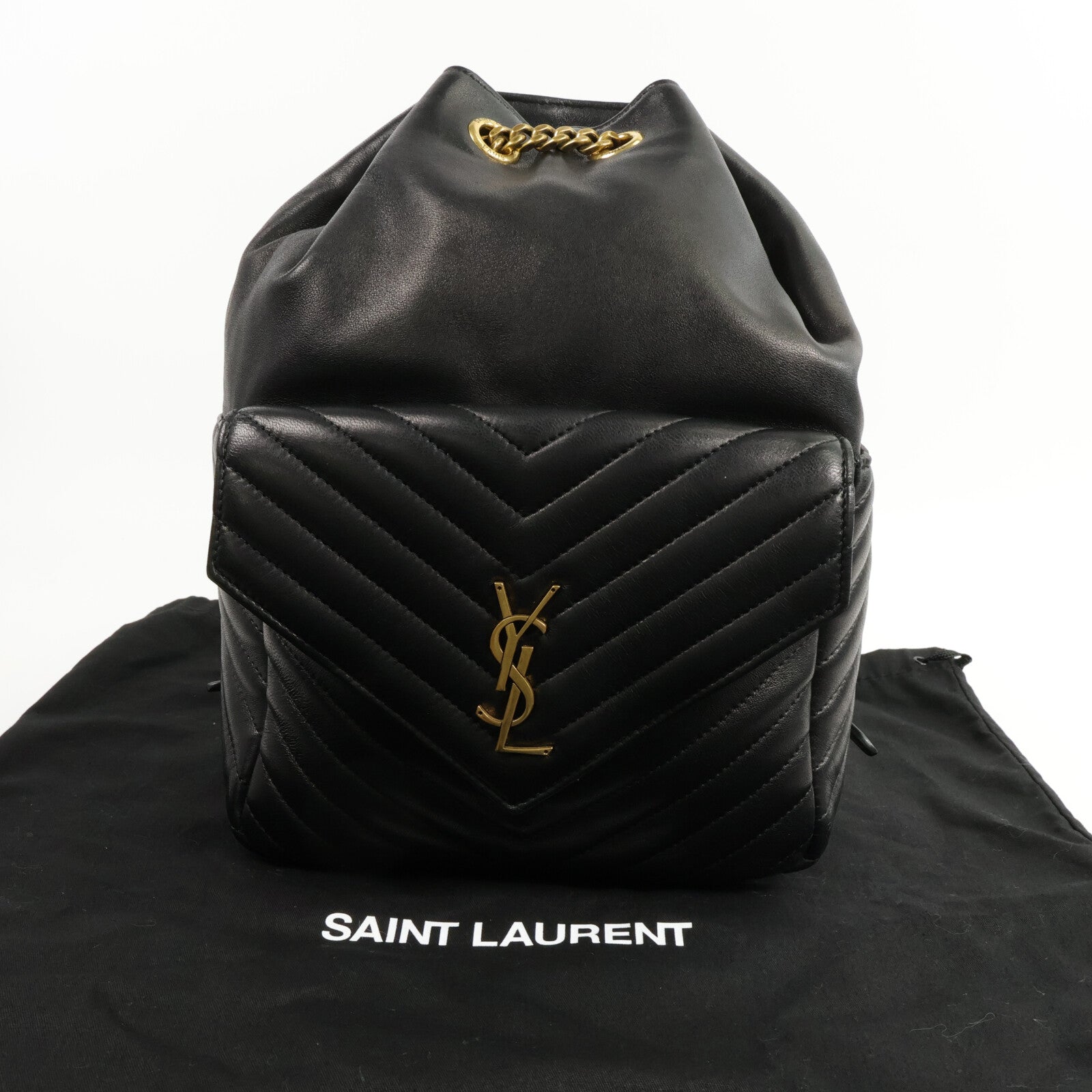 SAINT LAURENT 羊皮皮革Joe Backpack鏈帶背包