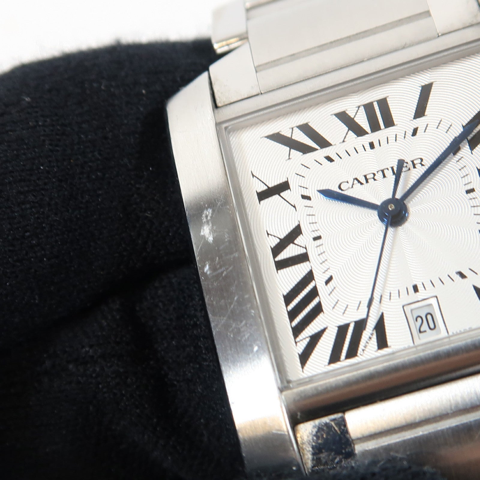 CARTIER Tank Francaise不鏽鋼手錶自動機芯銀色