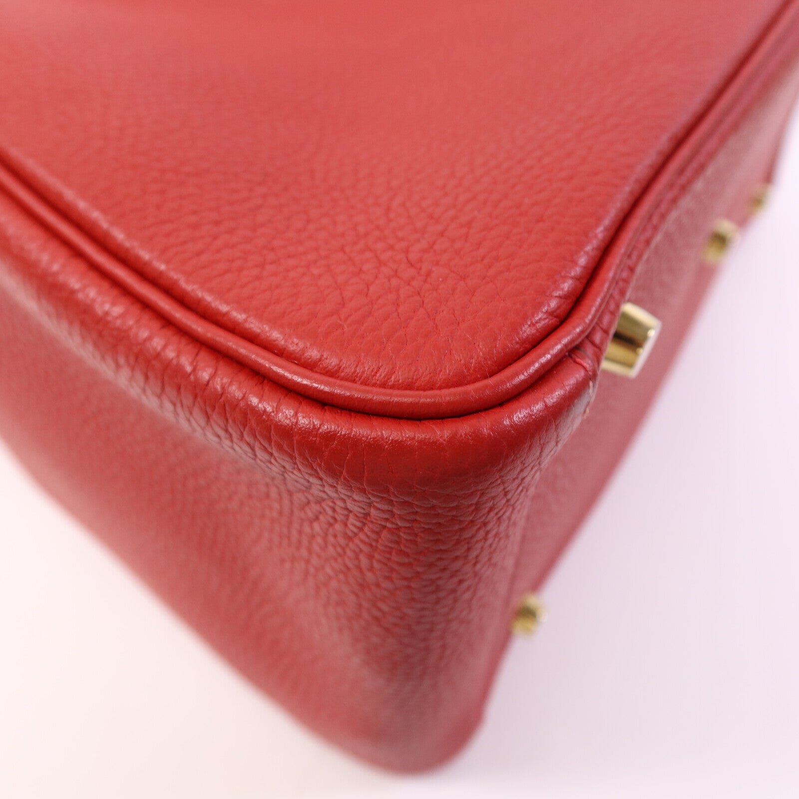 HERMES Clemence皮革Lindy 30金扣手挽肩背兩用袋Rouge Tomate