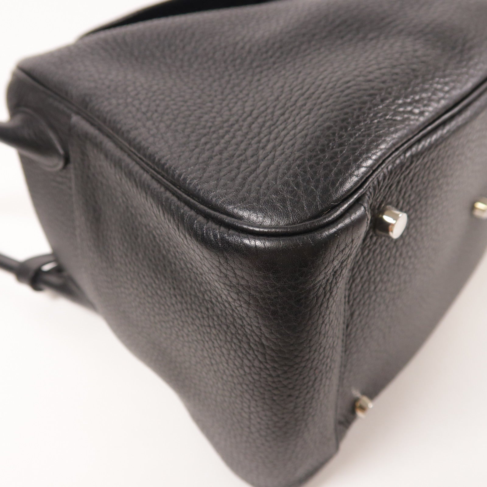 HERMES Clemence皮革Lindy 34銀扣手挽肩背兩用袋Black