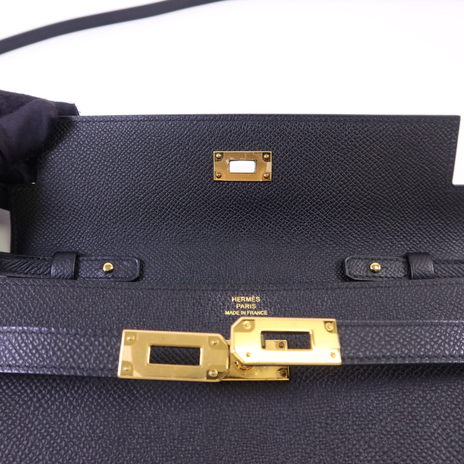 HERMES Epsom皮革Kelly To Go金扣肩背袋Noir