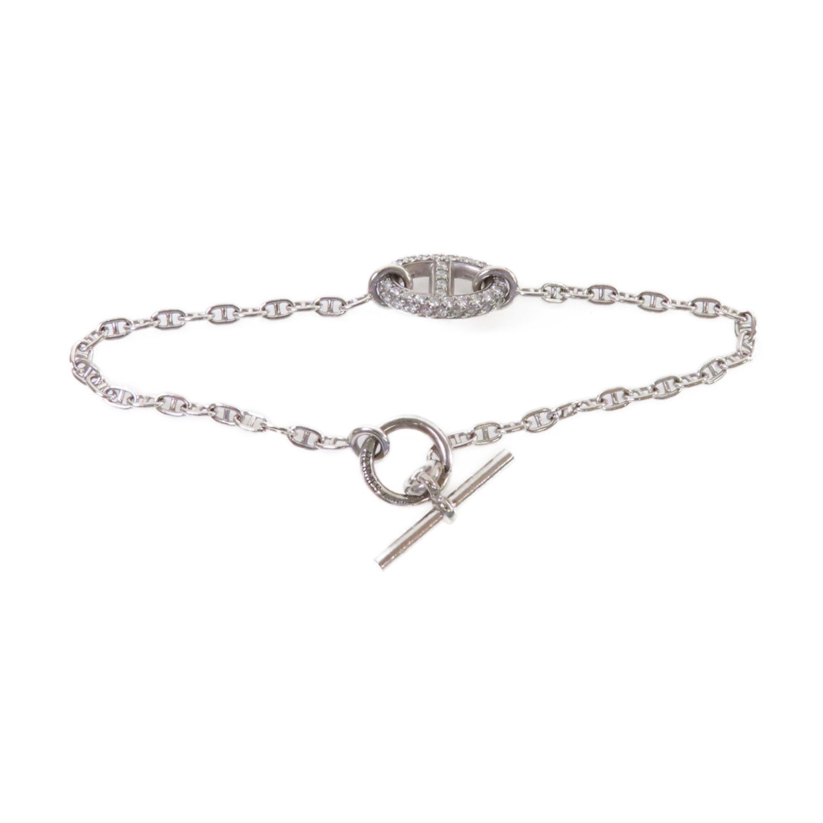 HERMES 18K白金/鑽石Farandole Diamond Bracelet銀扣手鏈