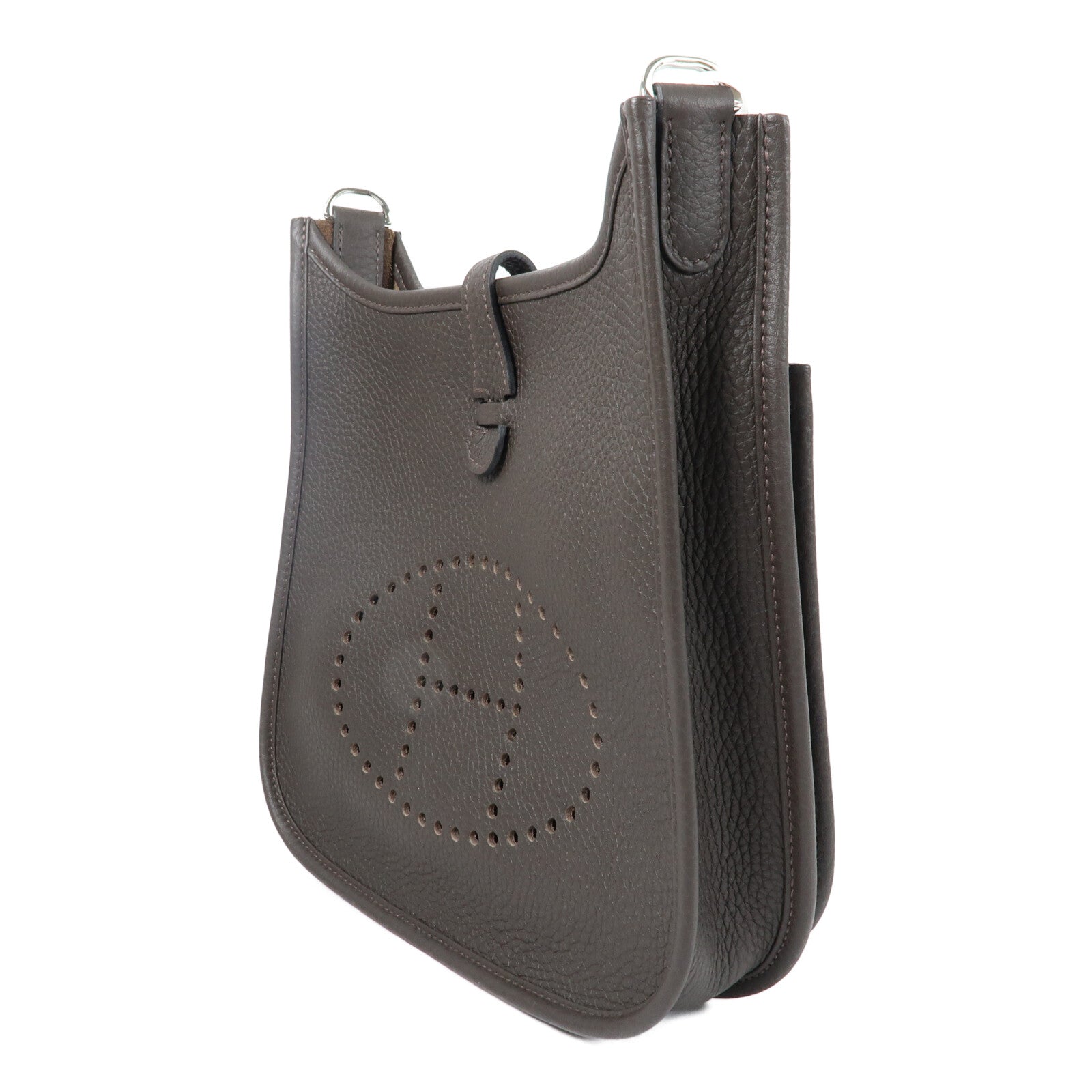 HERMES Clemence皮革Evelyne 23肩背袋Ebene