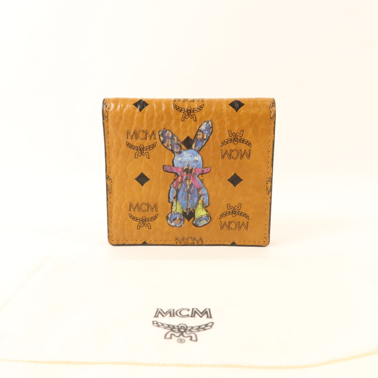 MCM 牛皮皮革Bifold Wallet金扣錢包