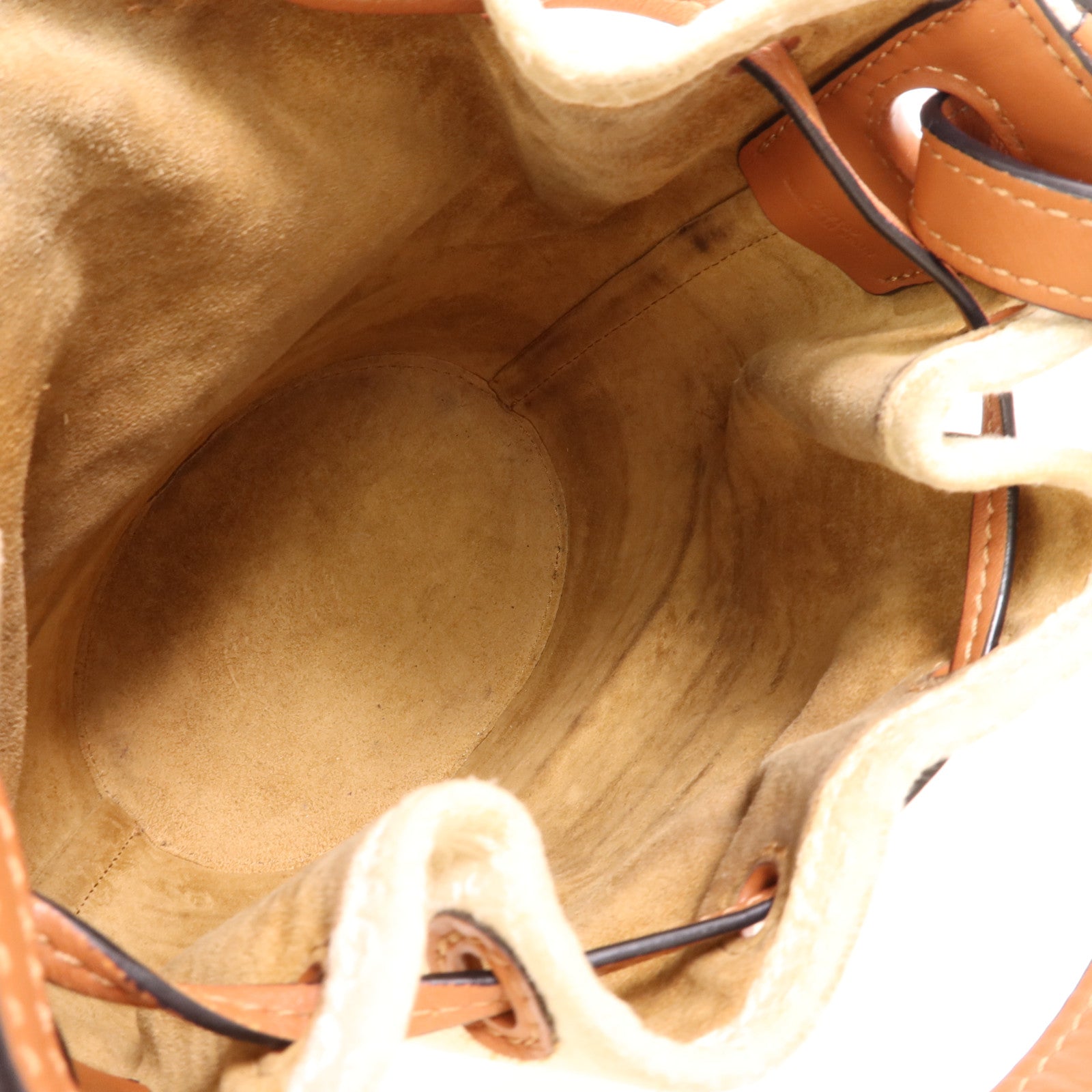 LOEWE 帆布/牛皮皮革Mini Balloon金扣手挽肩背兩用袋