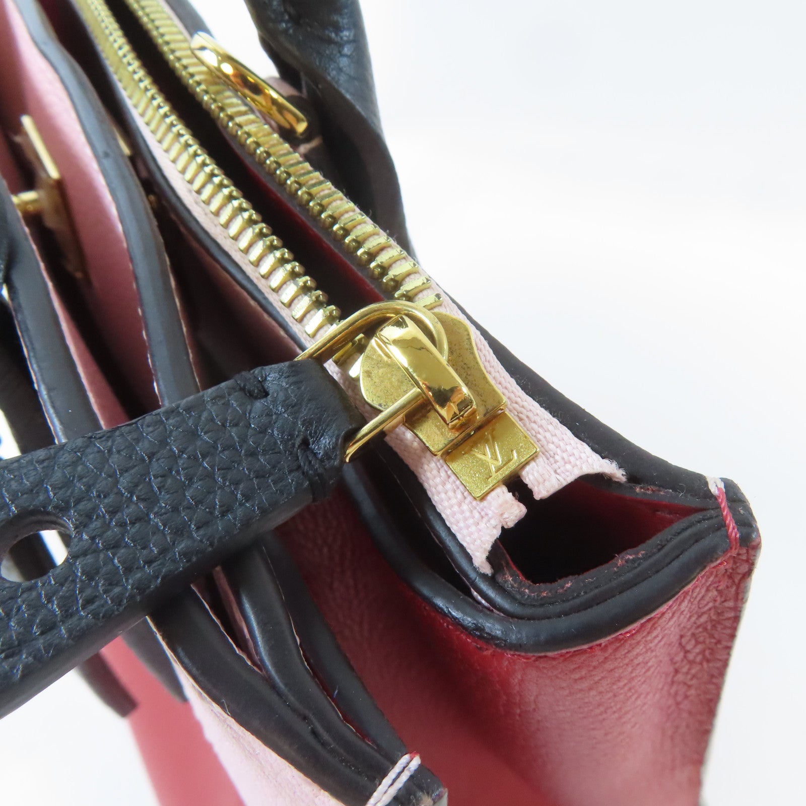 LOUIS VUITTON (PRICE DOWN) LV GHW City Steamer PM Handbag M53321 Leather Red Pink Black