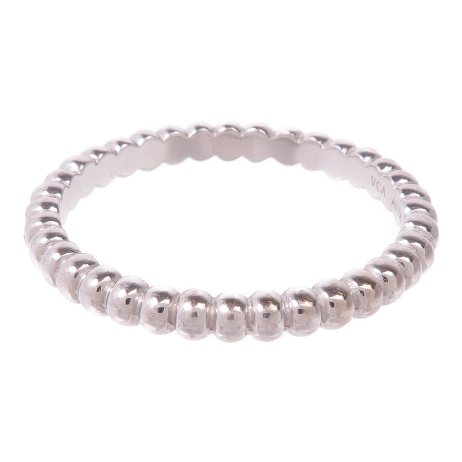 Van Cleef & Arpels 18K白金Perlee Ring戒指VCA#50/US#5.25